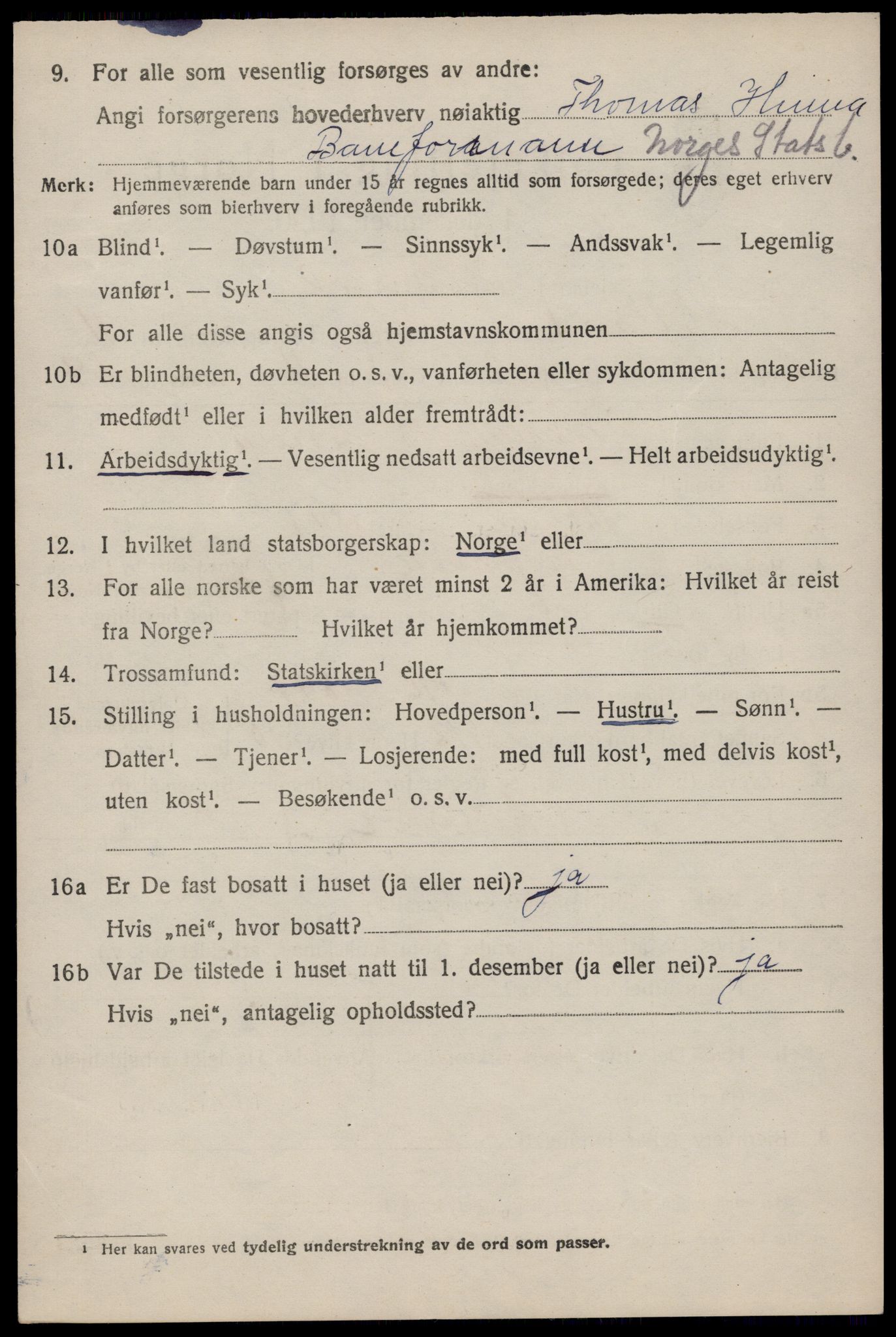 SAST, 1920 census for Hetland, 1920, p. 19952