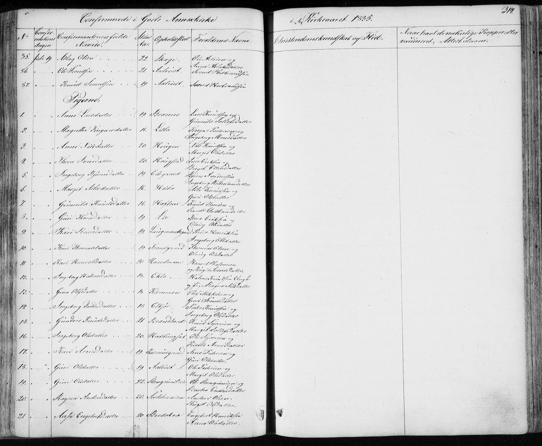 Nes kirkebøker, AV/SAKO-A-236/F/Fa/L0009: Parish register (official) no. 9, 1834-1863, p. 314