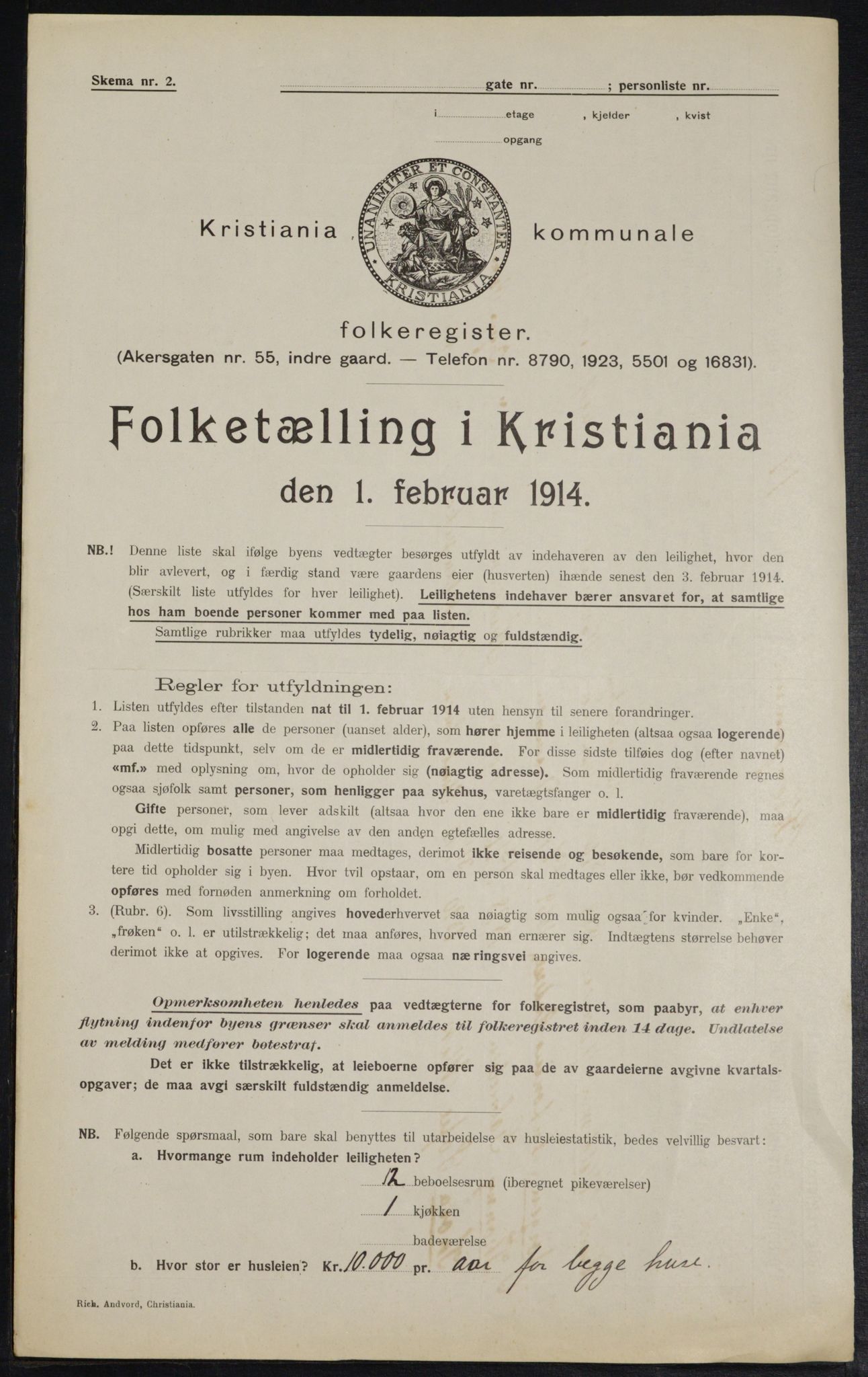 OBA, Municipal Census 1914 for Kristiania, 1914, p. 54623