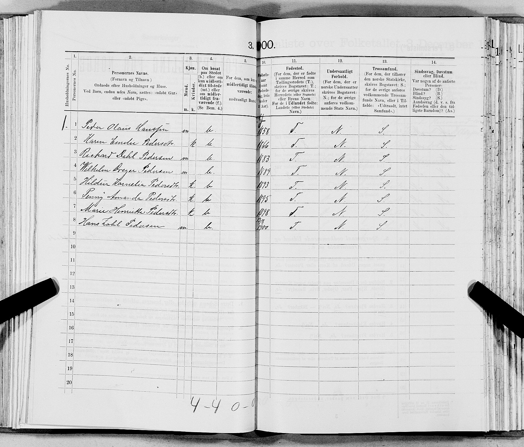 SAT, 1900 census for Mo, 1900, p. 180