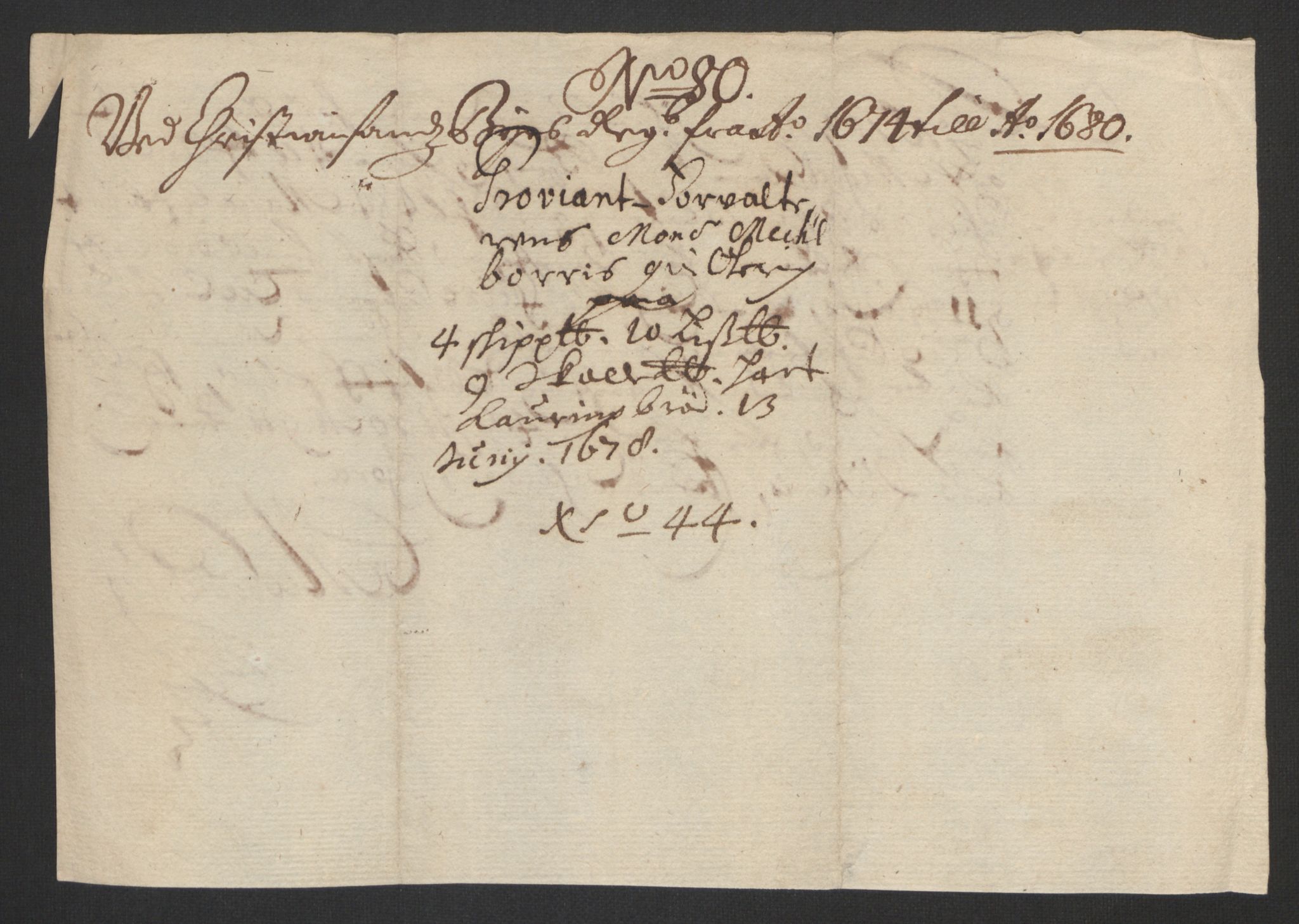 Rentekammeret inntil 1814, Reviderte regnskaper, Byregnskaper, AV/RA-EA-4066/R/Rm/L0258: [M1] Kontribusjonsregnskap, 1664-1700, p. 354