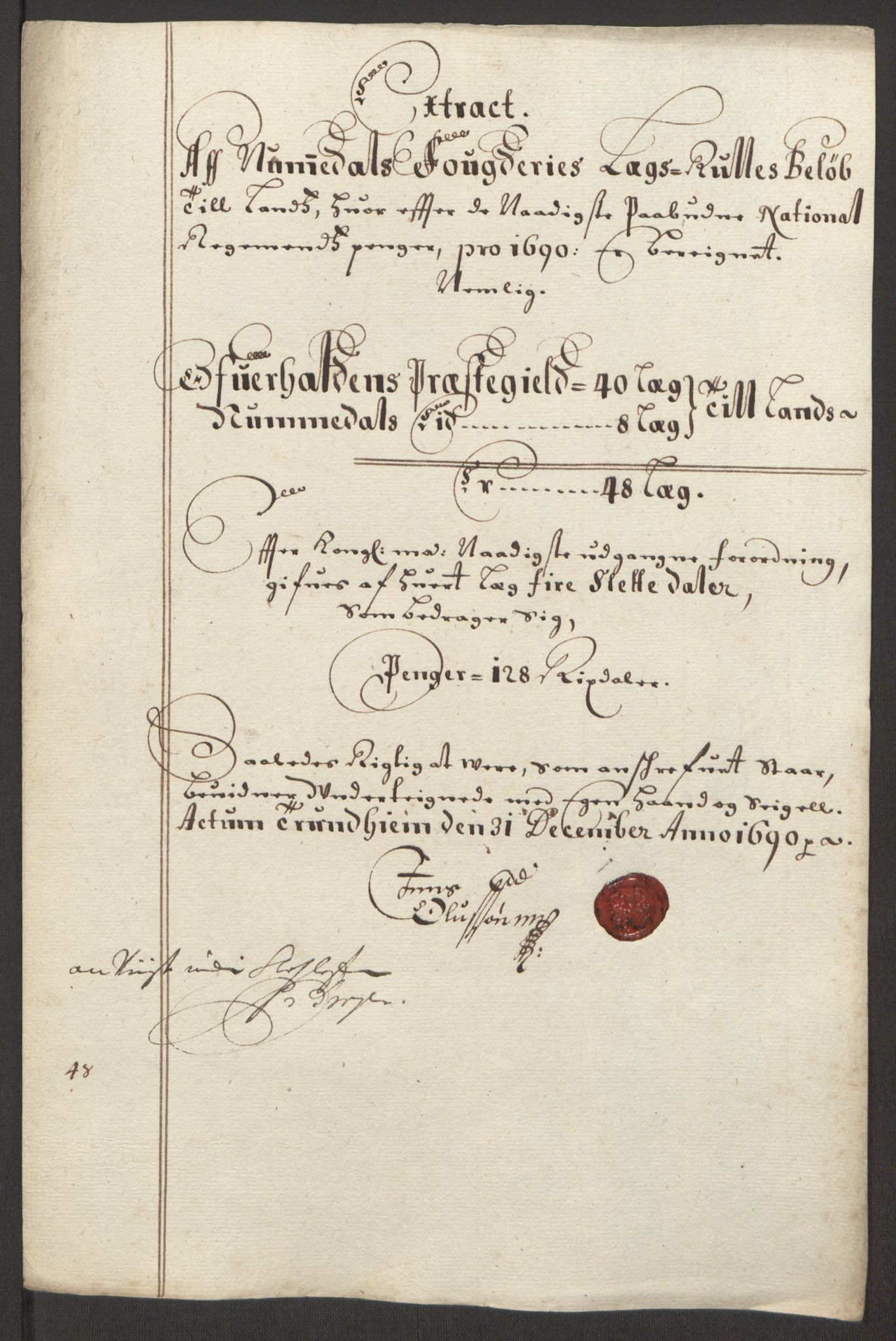 Rentekammeret inntil 1814, Reviderte regnskaper, Fogderegnskap, RA/EA-4092/R64/L4423: Fogderegnskap Namdal, 1690-1691, p. 39