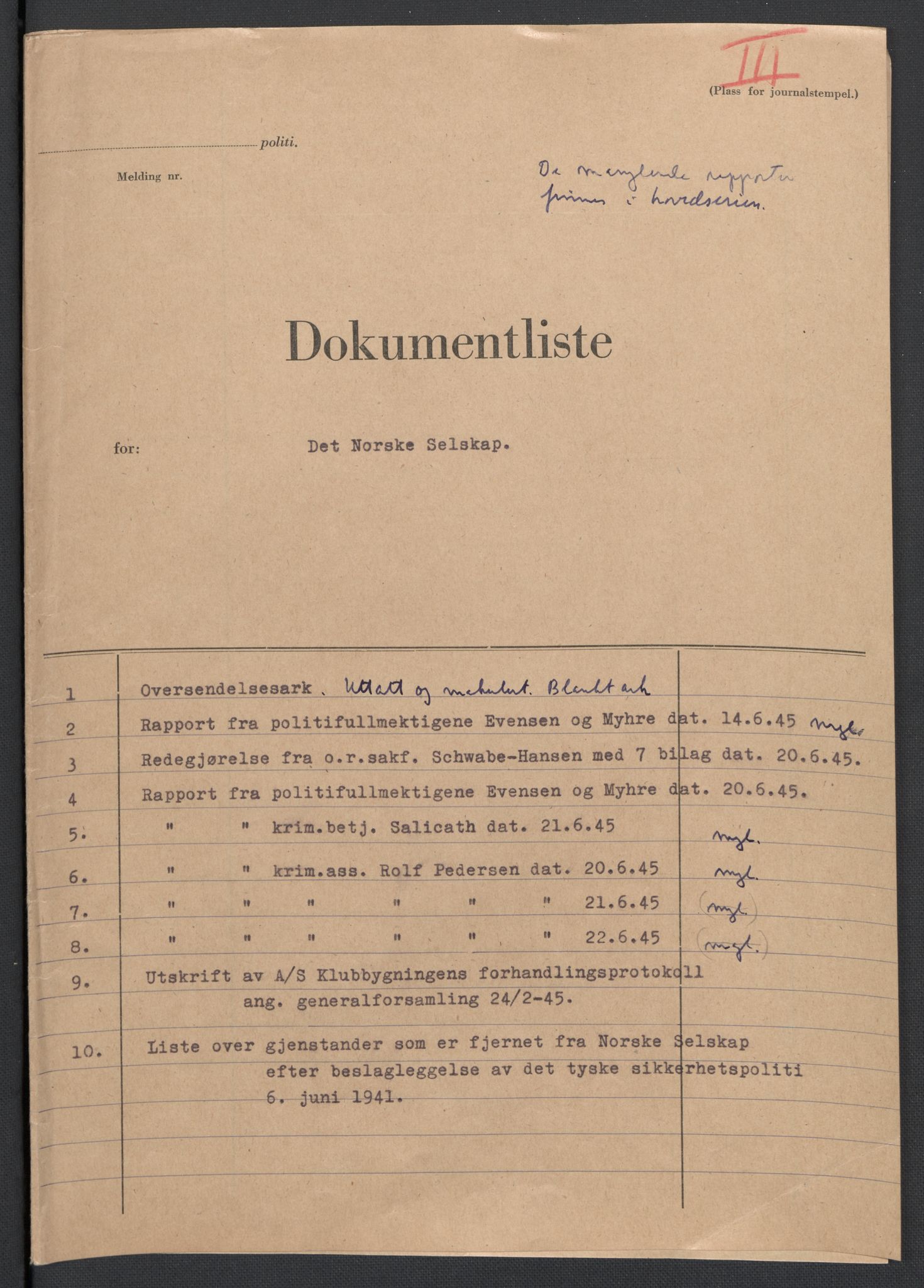 Landssvikarkivet, Oslo politikammer, AV/RA-S-3138-01/D/Da/L0003: Dnr. 29, 1945, p. 2778