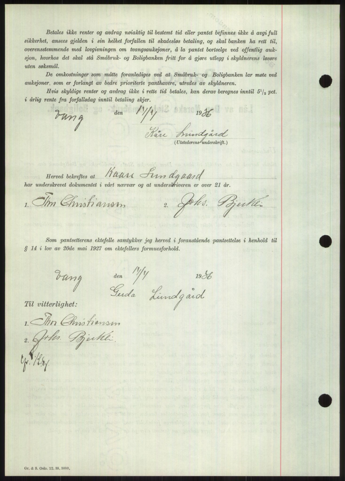 Nord-Hedmark sorenskriveri, SAH/TING-012/H/Hb/Hbf/L0001: Mortgage book no. B1, 1936-1936, Diary no: : 949/1936