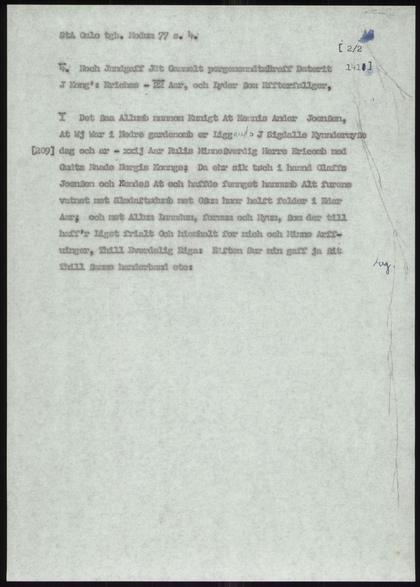 Samlinger til kildeutgivelse, Diplomavskriftsamlingen, AV/RA-EA-4053/H/Ha, p. 873