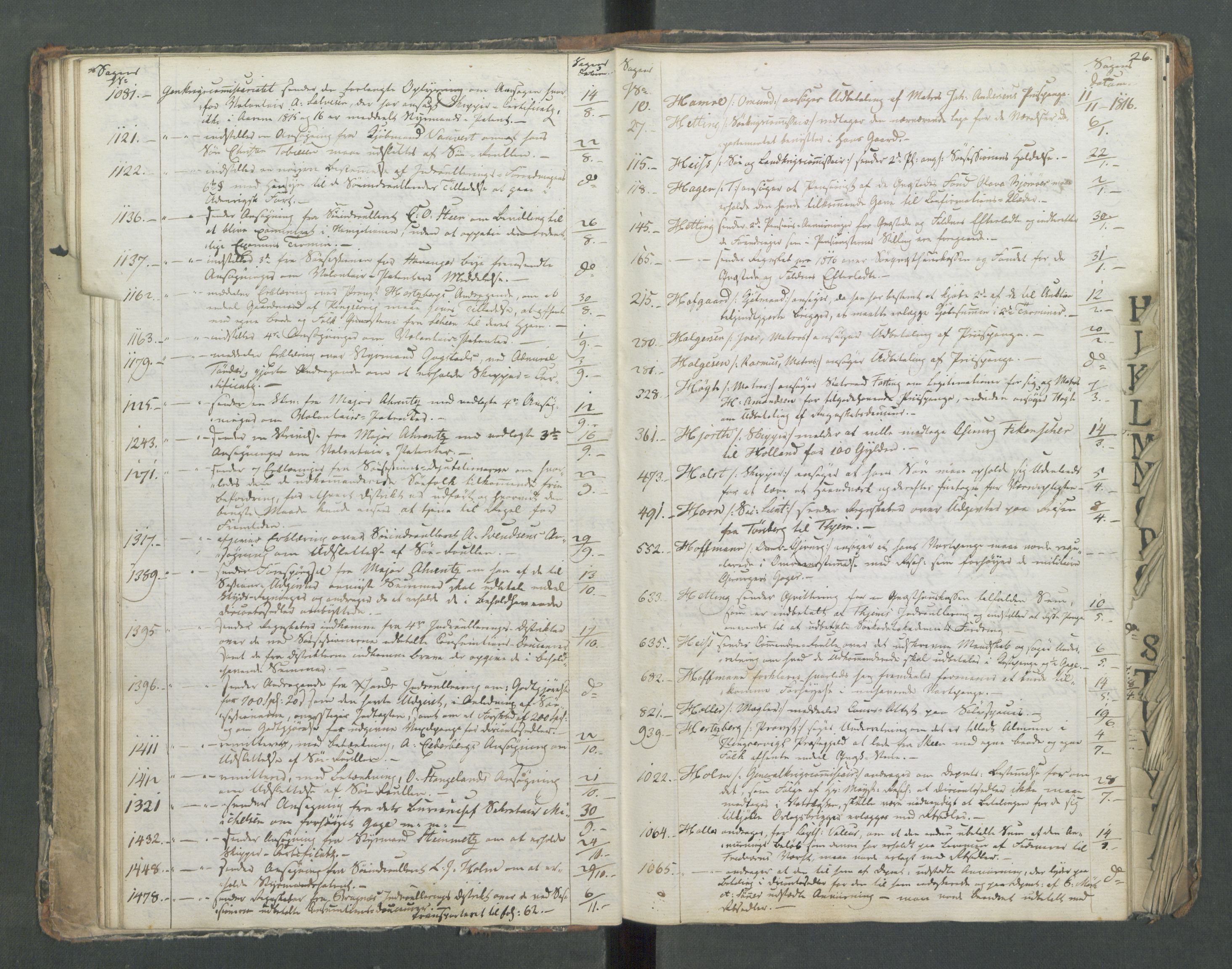 Marinedepartementet/ Marine- og postdepartementet, AV/RA-RAFA-3792/C/L0005: 7de Departements Register, 1817, p. 26
