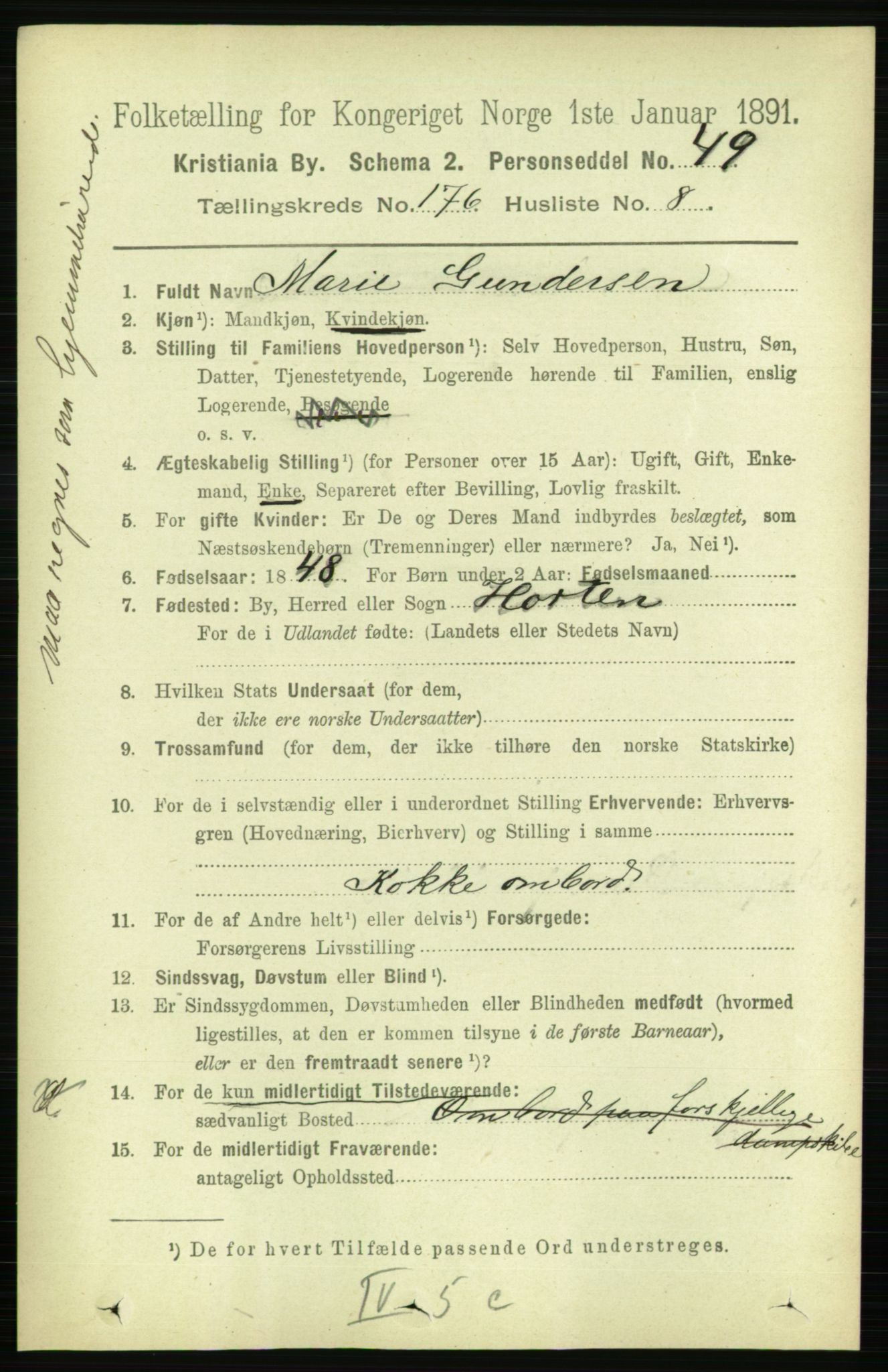 RA, 1891 census for 0301 Kristiania, 1891, p. 105787