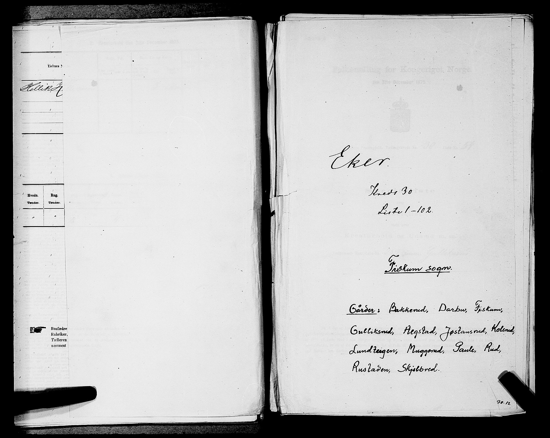 SAKO, 1875 census for 0624P Eiker, 1875, p. 5139