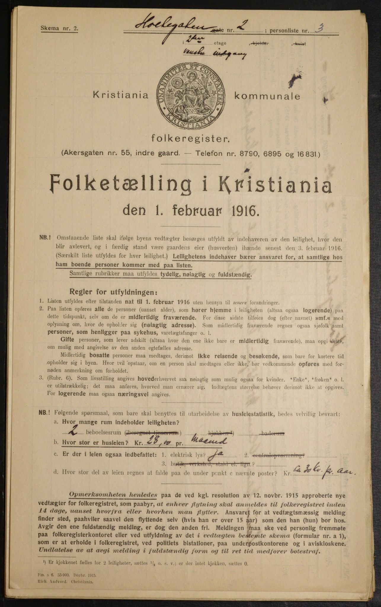 OBA, Municipal Census 1916 for Kristiania, 1916, p. 41795