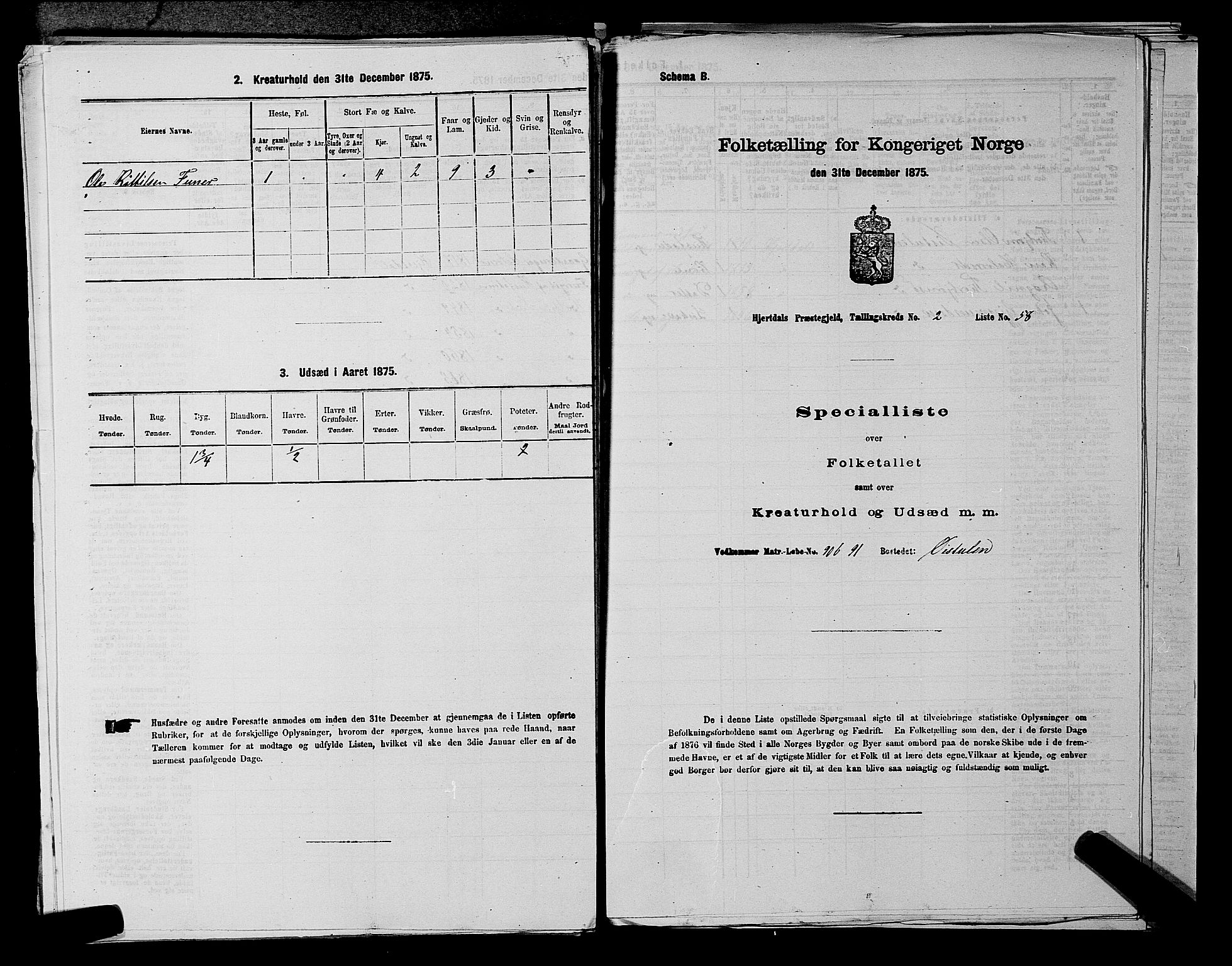 SAKO, 1875 census for 0827P Hjartdal, 1875, p. 323
