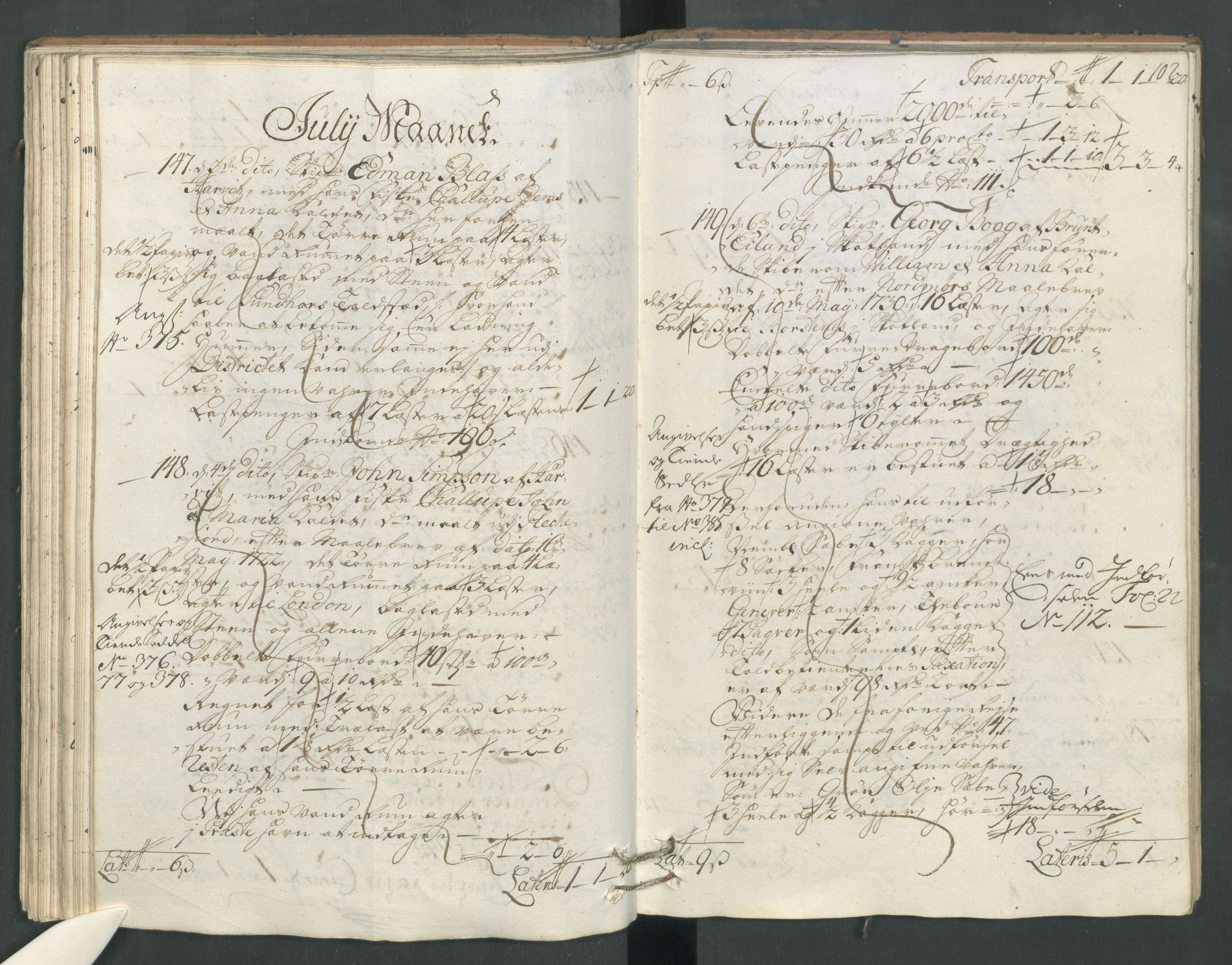 Generaltollkammeret, tollregnskaper, AV/RA-EA-5490/R22/L0012/0001: Tollregnskaper Stavanger / Hovedtollbok, 1733, p. 101b-102a