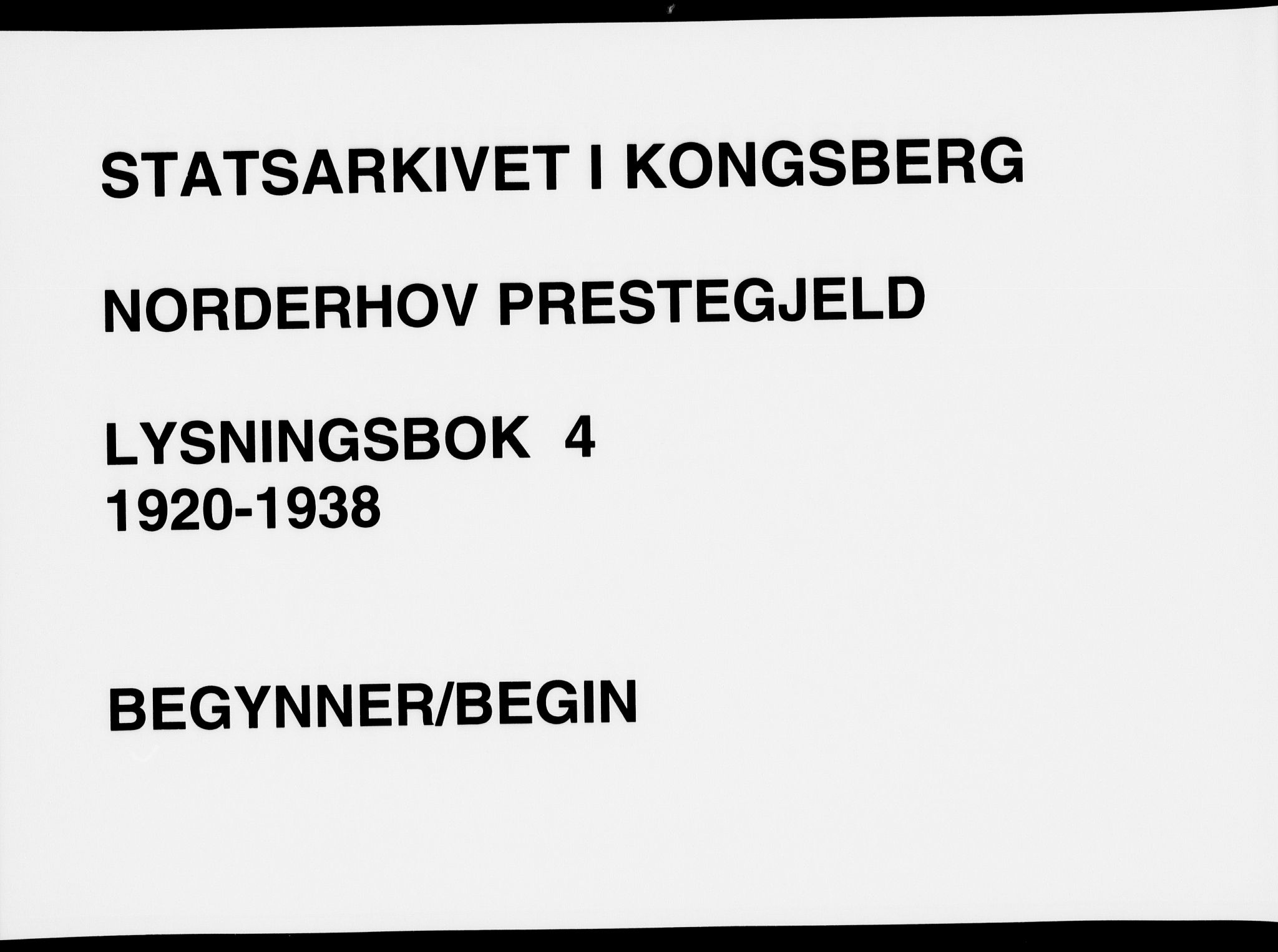 Norderhov kirkebøker, AV/SAKO-A-237/H/Ha/L0004: Banns register no. 4, 1920-1938