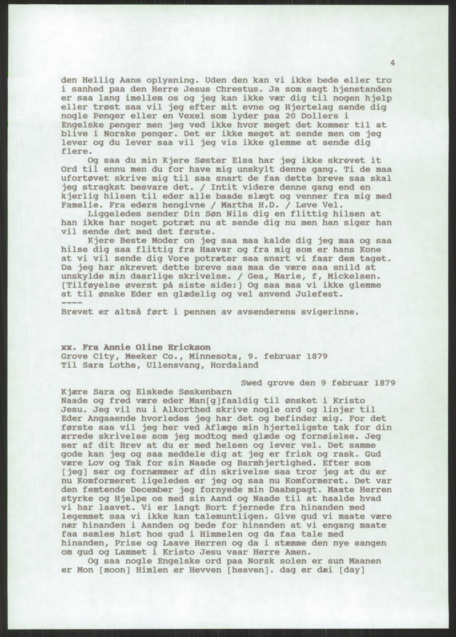 Samlinger til kildeutgivelse, Amerikabrevene, AV/RA-EA-4057/F/L0032: Innlån fra Hordaland: Nesheim - Øverland, 1838-1914, p. 1079