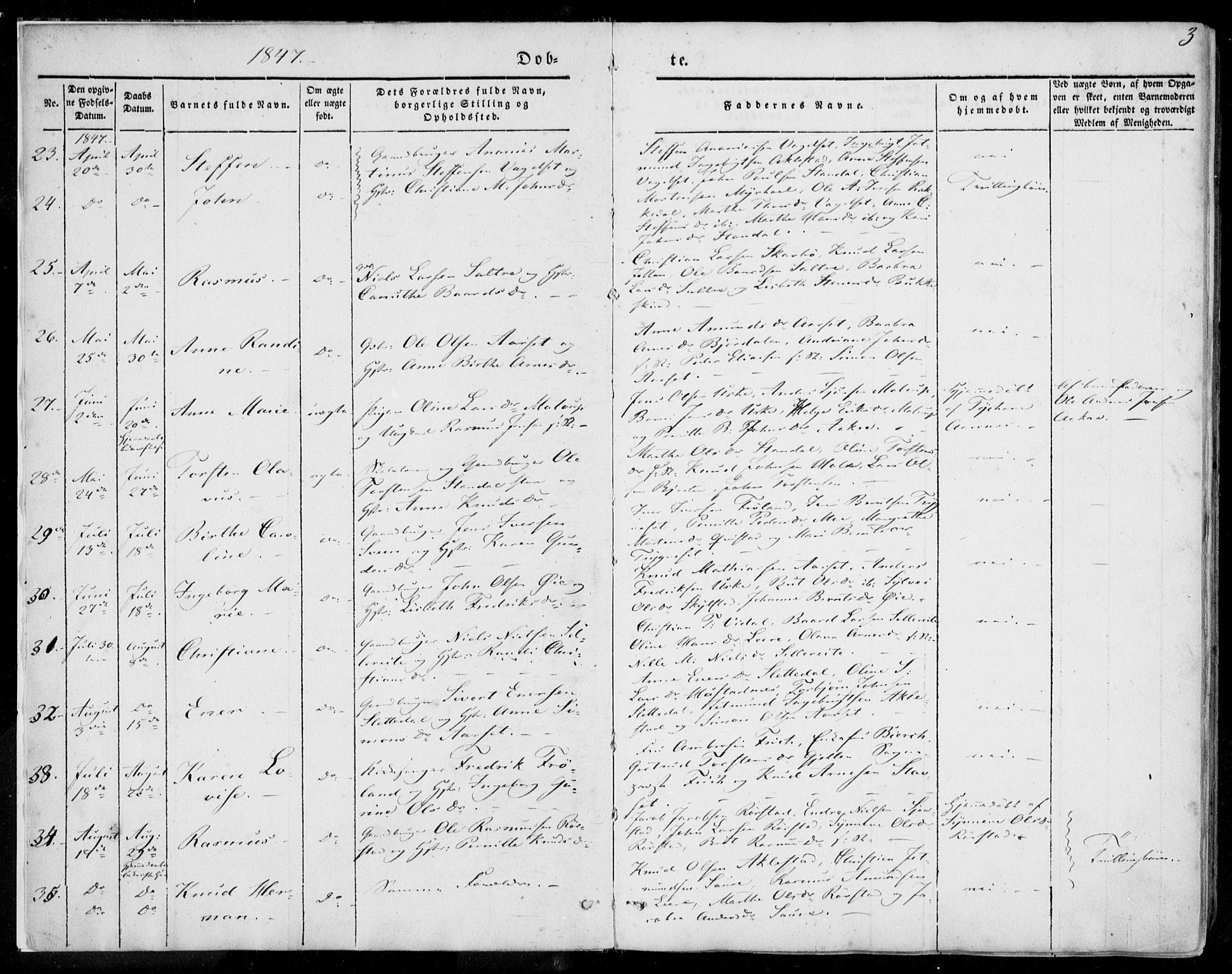 Ministerialprotokoller, klokkerbøker og fødselsregistre - Møre og Romsdal, SAT/A-1454/515/L0209: Parish register (official) no. 515A05, 1847-1868, p. 3