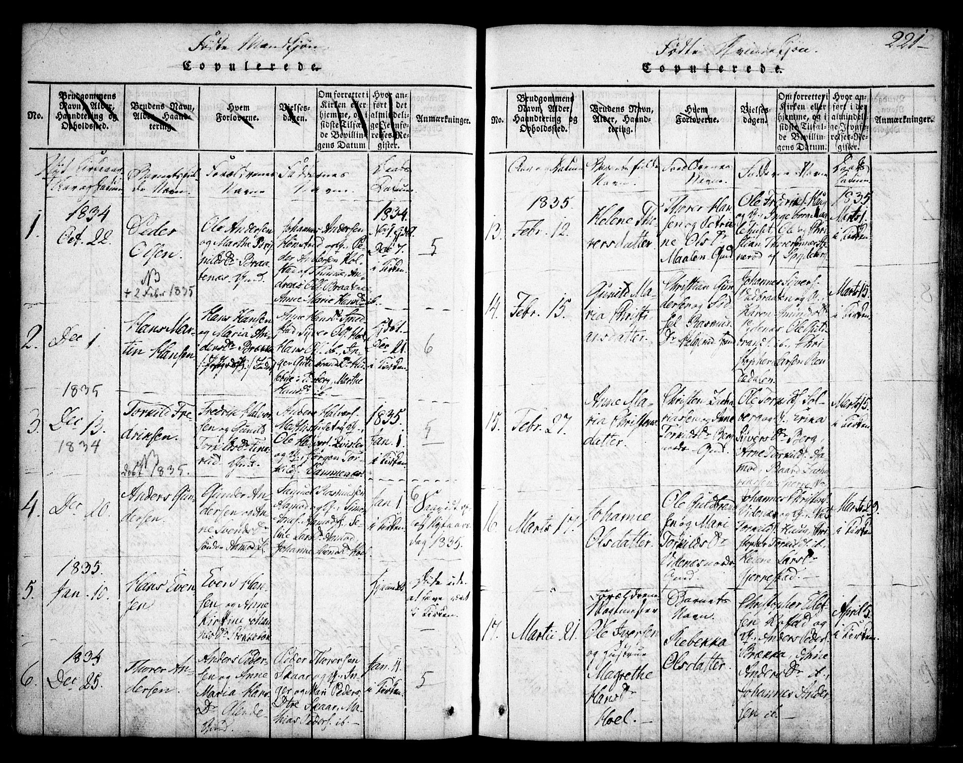 Skiptvet prestekontor Kirkebøker, SAO/A-20009/F/Fa/L0005: Parish register (official) no. 5, 1814-1838, p. 221