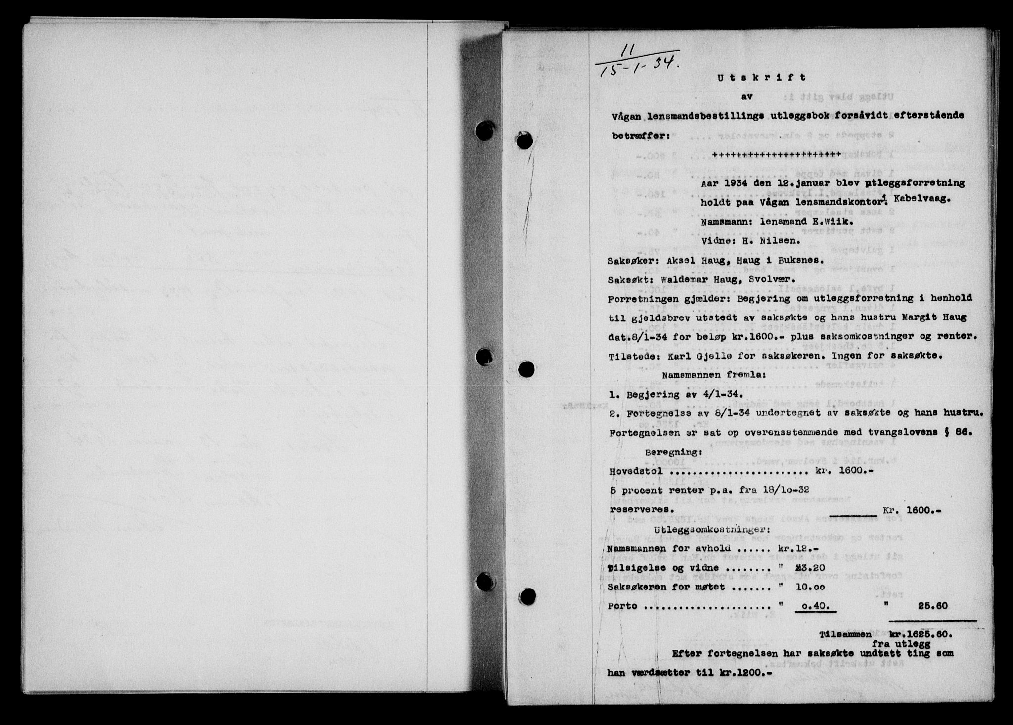 Lofoten sorenskriveri, SAT/A-0017/1/2/2C/L0029b: Mortgage book no. 29b, 1934-1934, Deed date: 15.01.1934