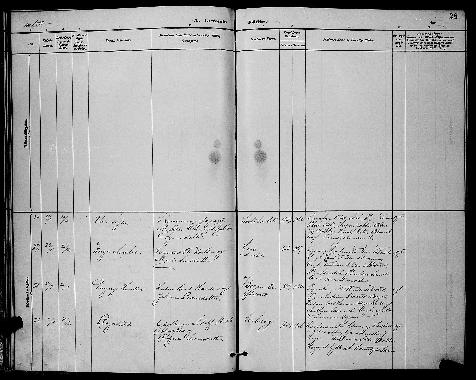 Sørum prestekontor Kirkebøker, AV/SAO-A-10303/G/Ga/L0005: Parish register (copy) no. I 5.1, 1886-1894, p. 28