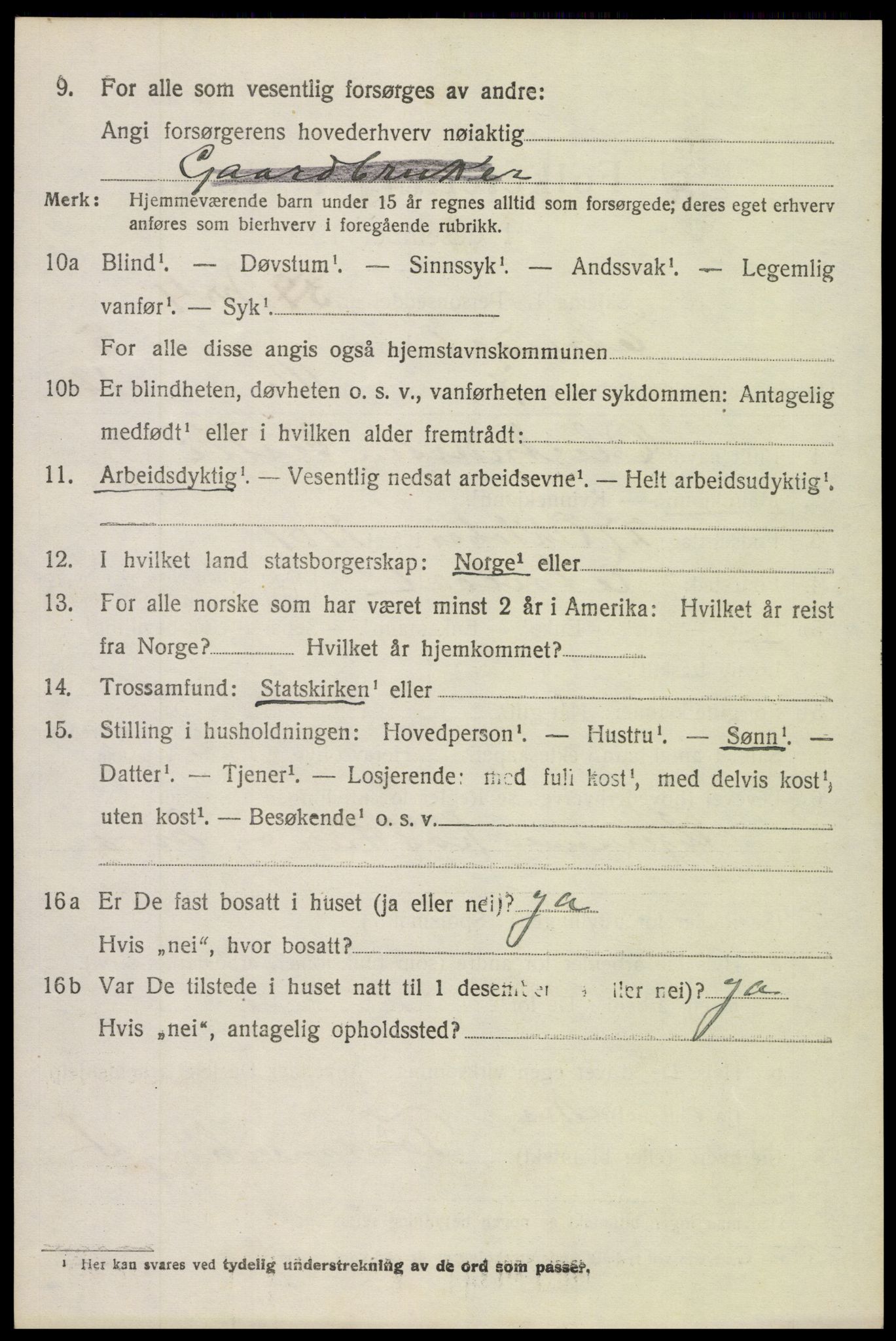 SAH, 1920 census for Etnedal, 1920, p. 1995