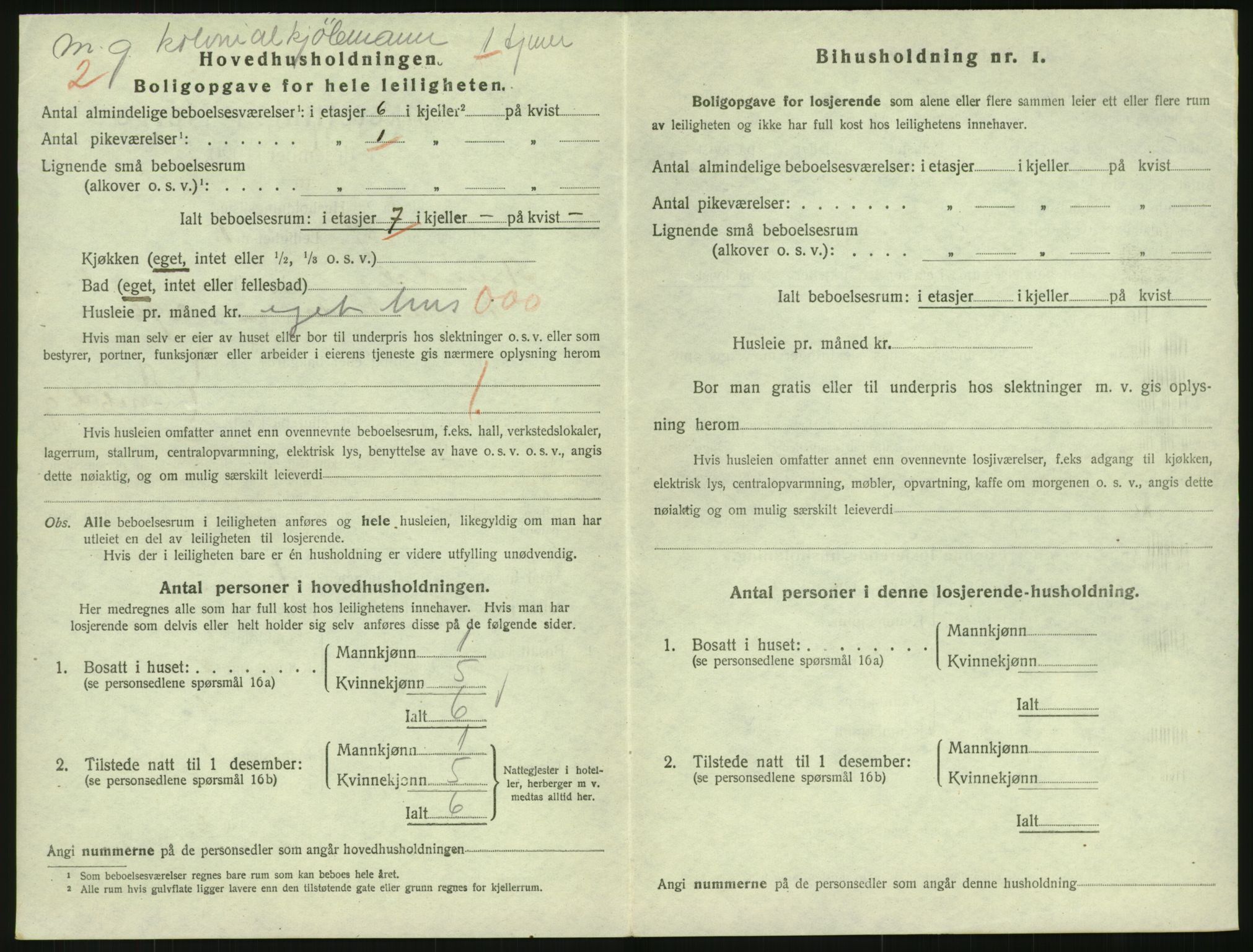 SAK, 1920 census for Arendal, 1920, p. 4839