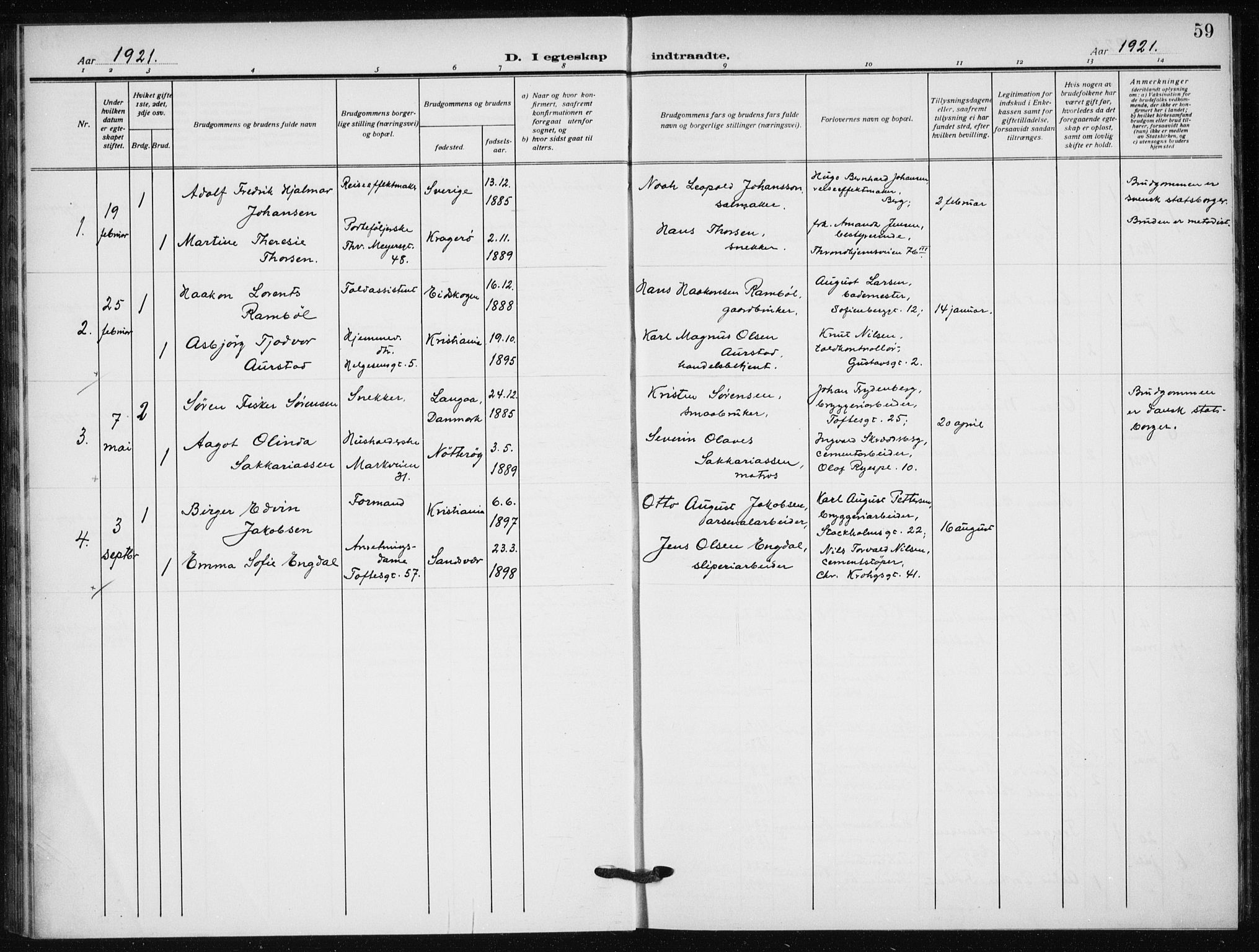 Hauge prestekontor Kirkebøker, AV/SAO-A-10849/F/Fa/L0004: Parish register (official) no. 4, 1917-1938, p. 59