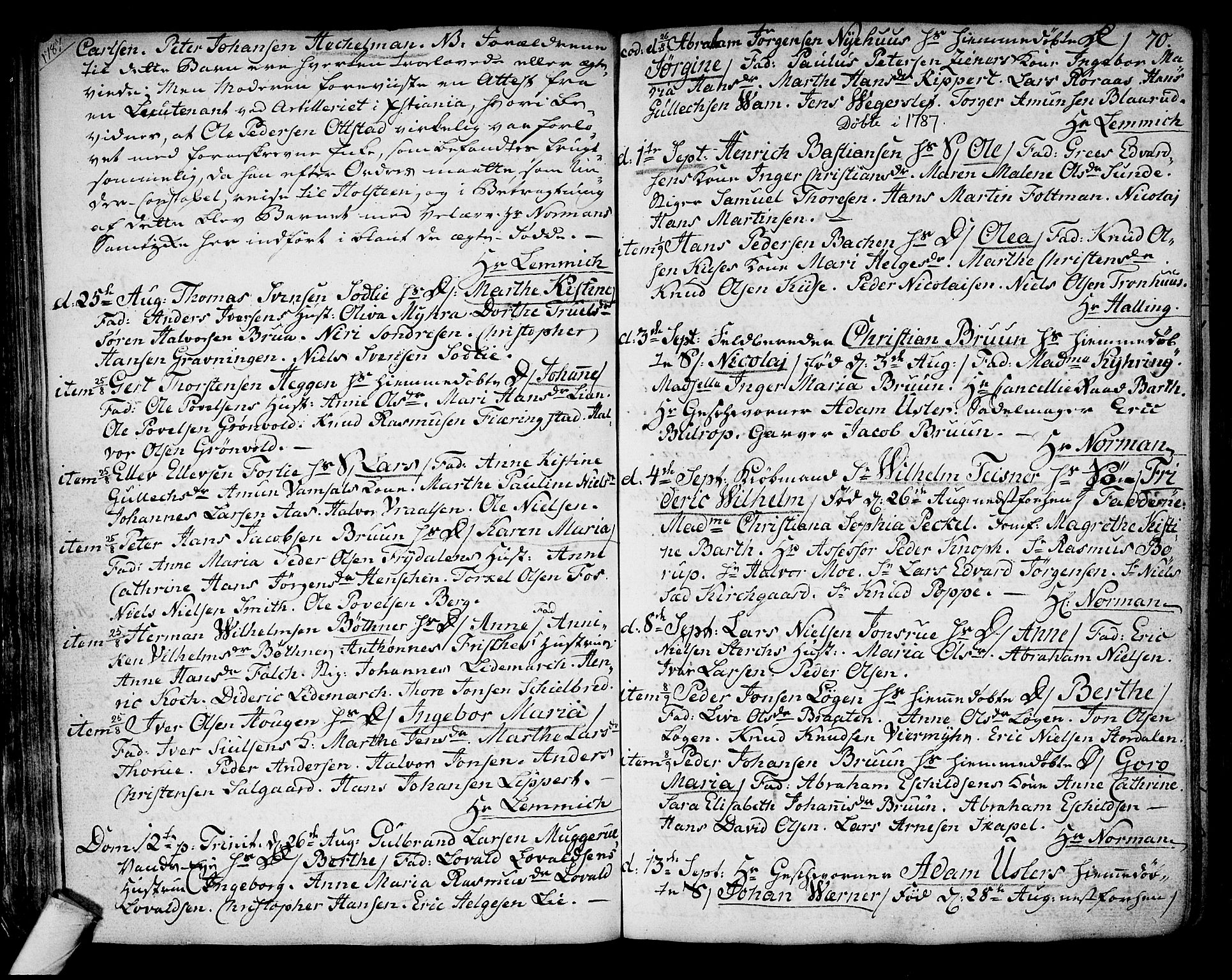 Kongsberg kirkebøker, SAKO/A-22/F/Fa/L0006: Parish register (official) no. I 6, 1783-1797, p. 70