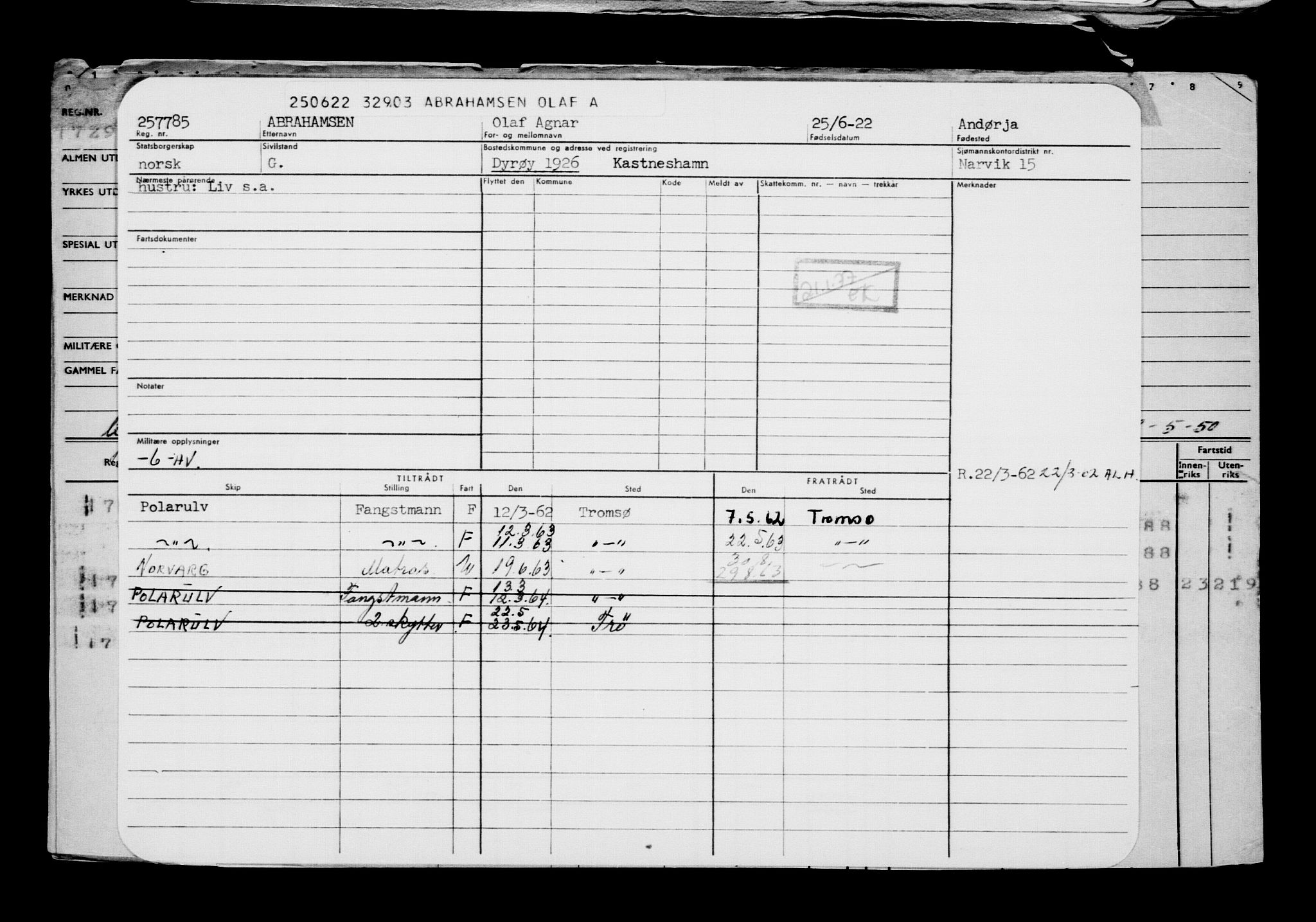 Direktoratet for sjømenn, AV/RA-S-3545/G/Gb/L0208: Hovedkort, 1922, p. 33