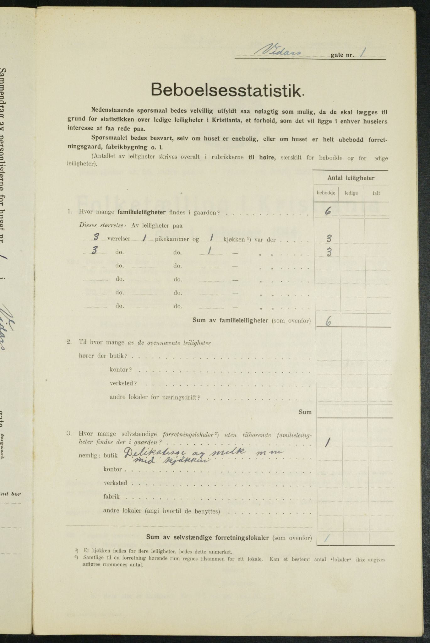 OBA, Municipal Census 1914 for Kristiania, 1914, p. 124608