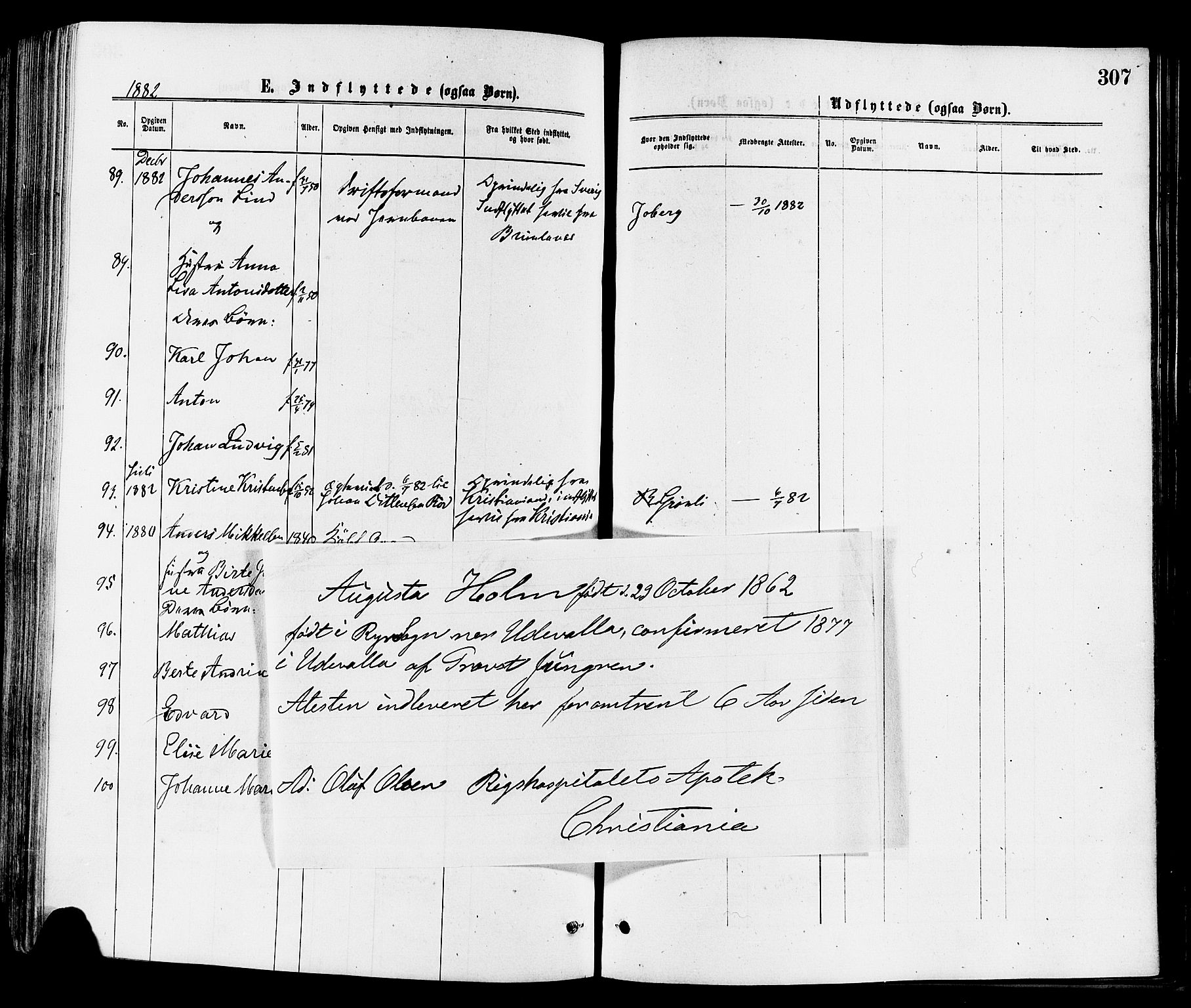 Sandar kirkebøker, SAKO/A-243/F/Fa/L0011: Parish register (official) no. 11, 1872-1882, p. 307