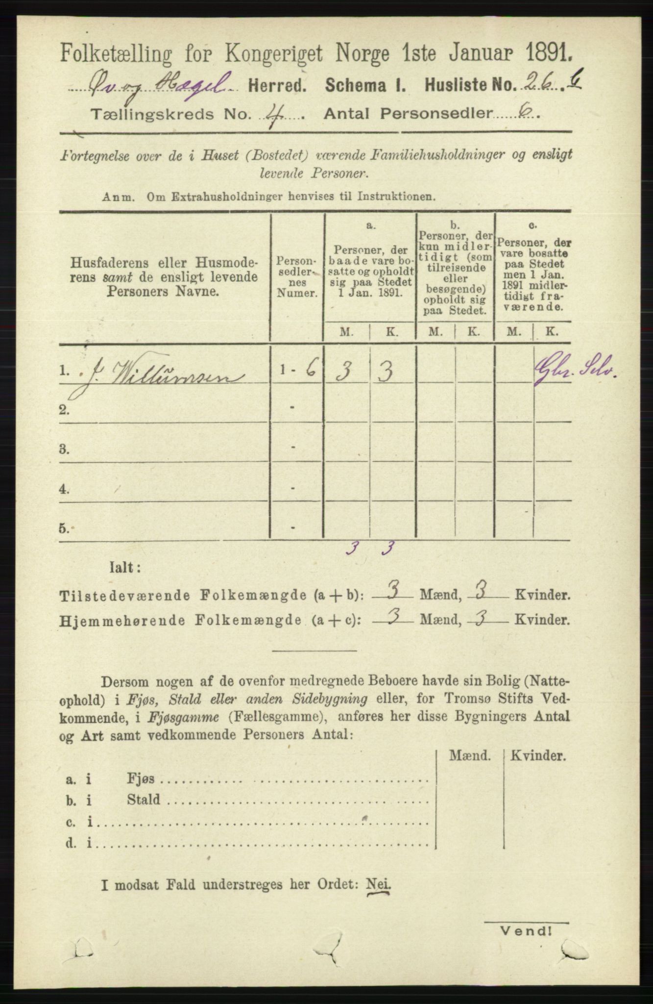 RA, 1891 census for 1016 Øvrebø og Hægeland, 1891, p. 674