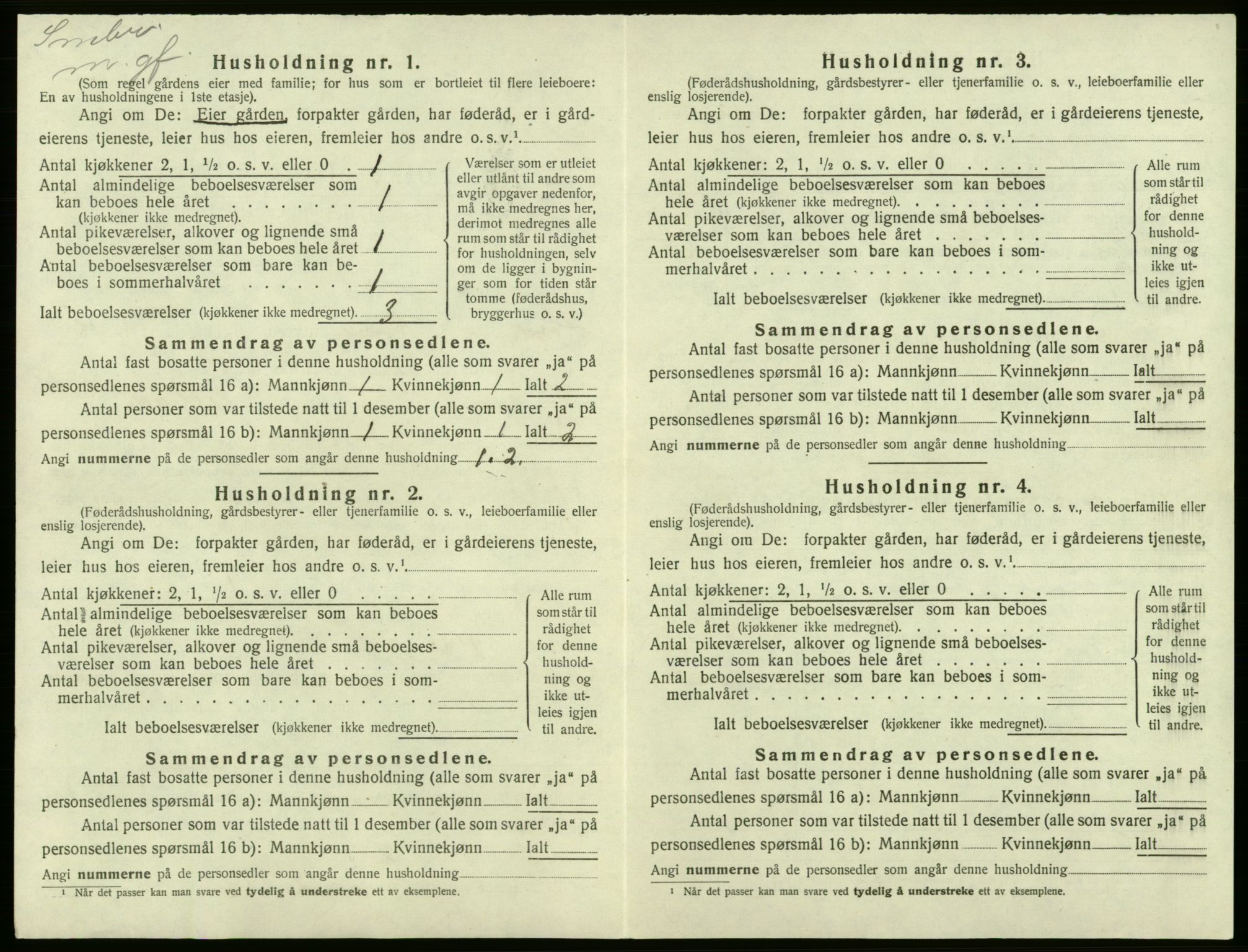 SAB, 1920 census for Kvam, 1920, p. 1430
