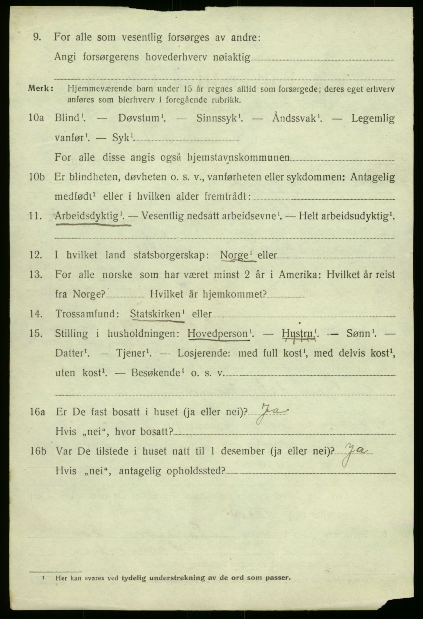 SAB, 1920 census for Masfjorden, 1920, p. 1018