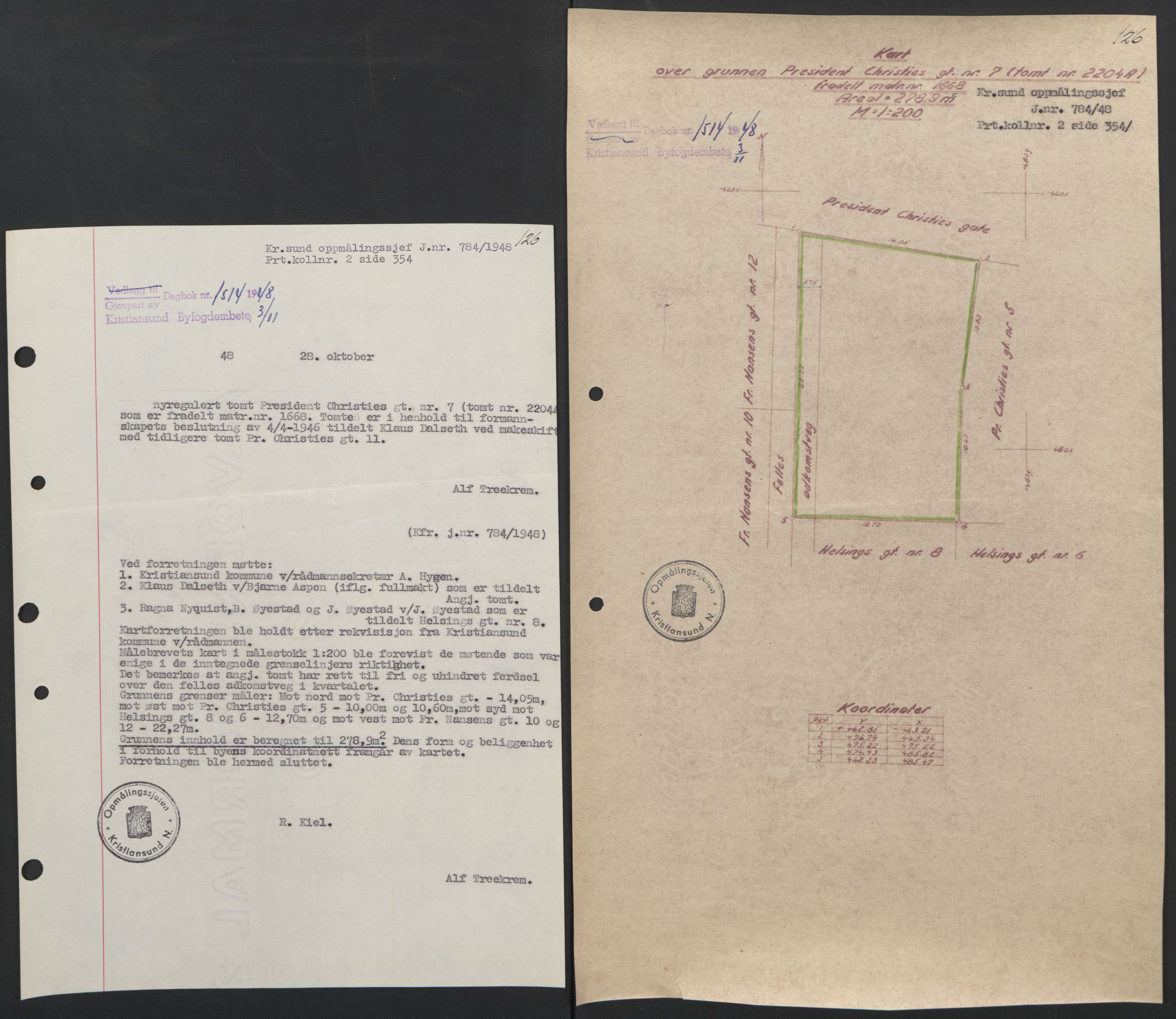 Kristiansund byfogd, AV/SAT-A-4587/A/27: Mortgage book no. 42, 1947-1950, Diary no: : 1514/1948