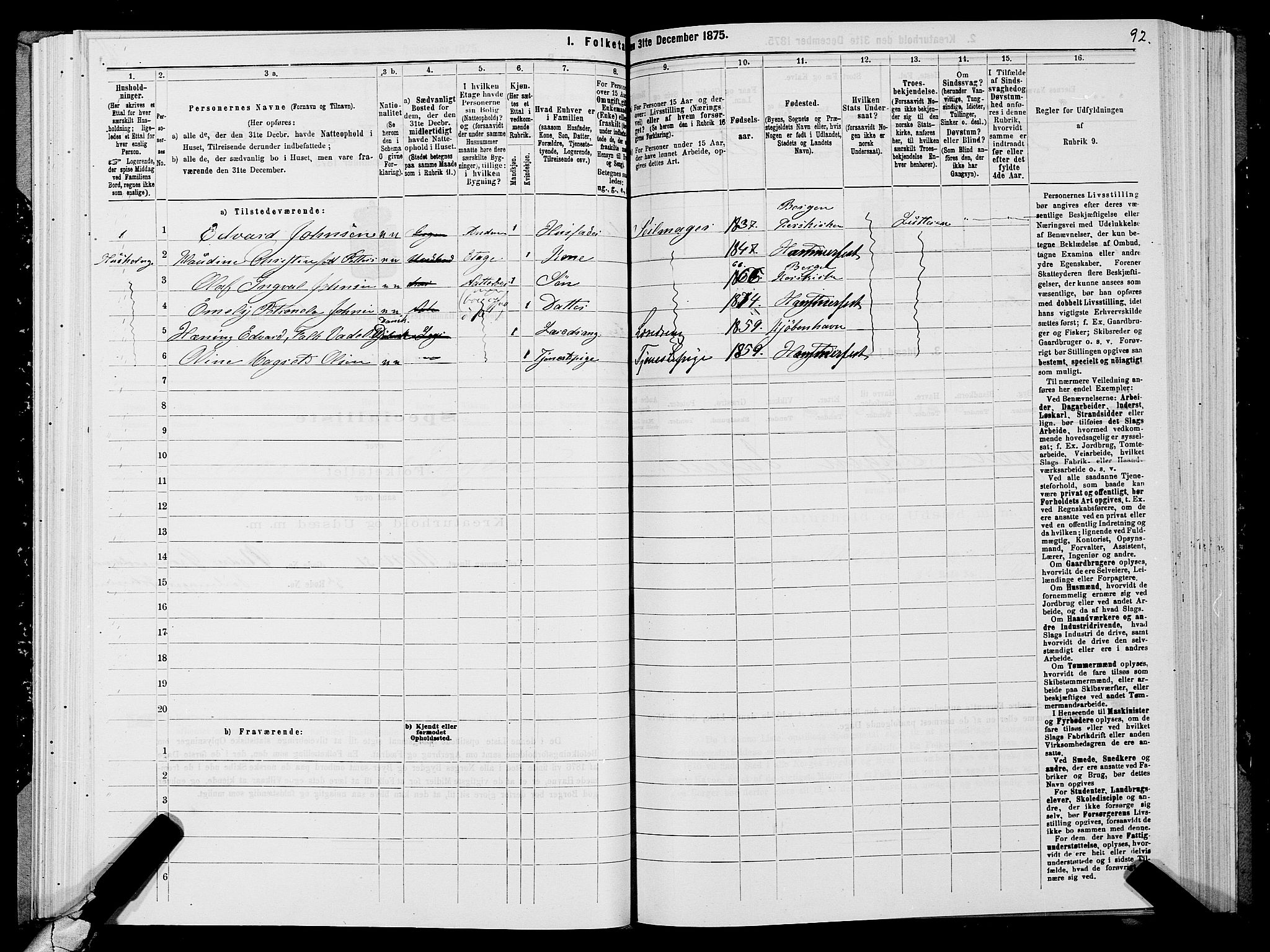 SATØ, 1875 census for 2001B Hammerfest/Hammerfest, 1875, p. 1092