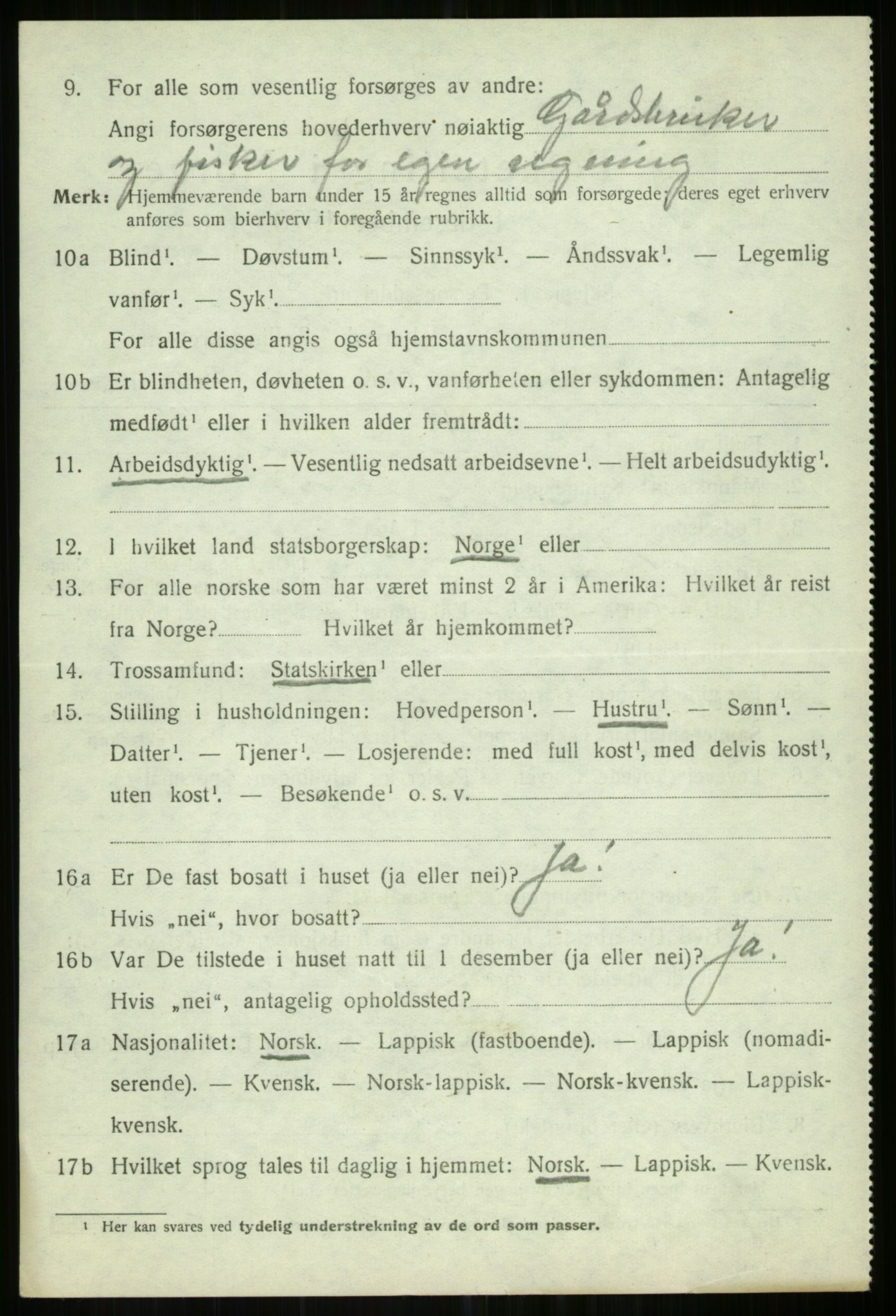 SATØ, 1920 census for Helgøy, 1920, p. 2564
