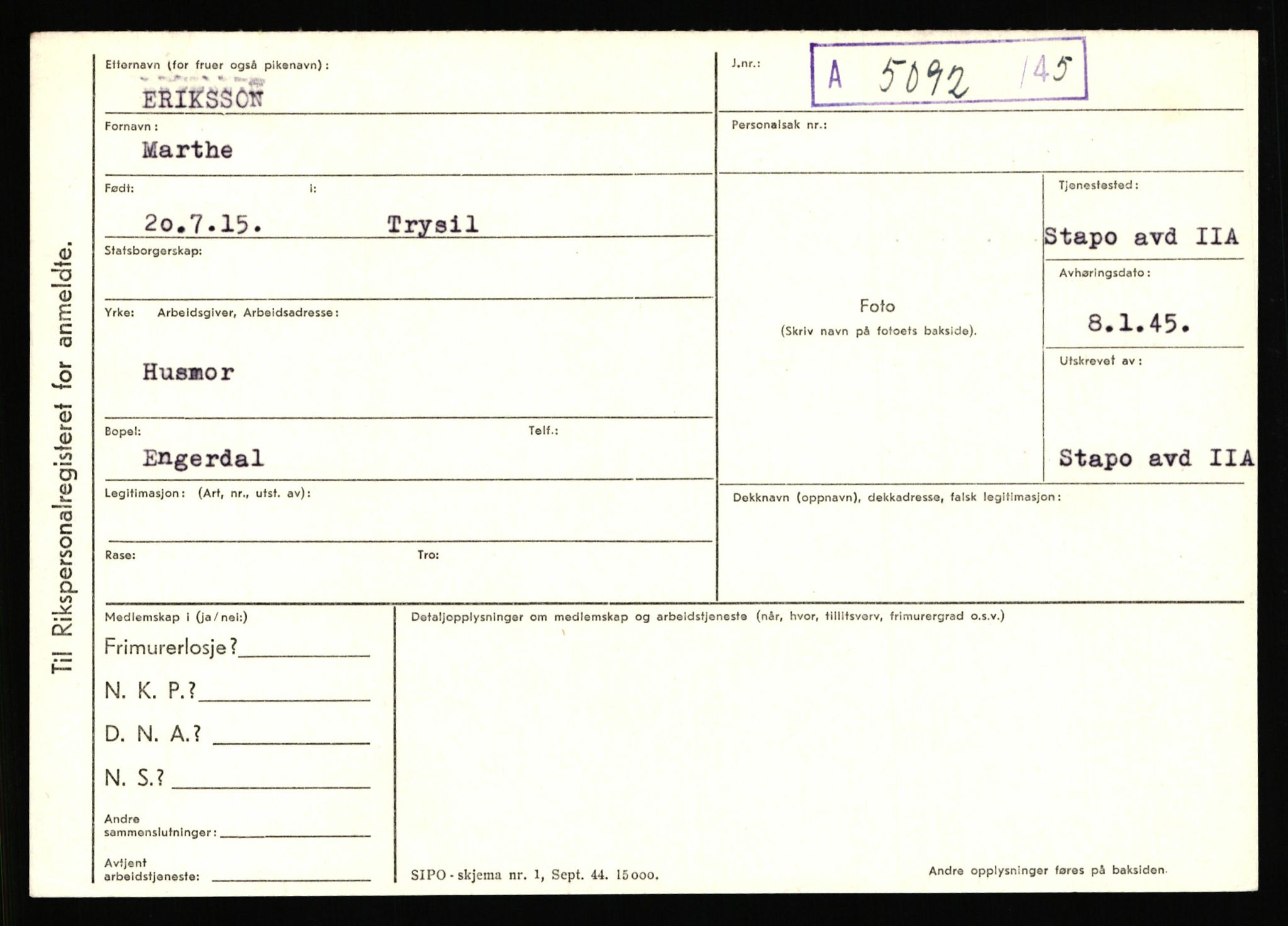 Statspolitiet - Hovedkontoret / Osloavdelingen, AV/RA-S-1329/C/Ca/L0004: Eid - funn av gjenstander	, 1943-1945, p. 2057