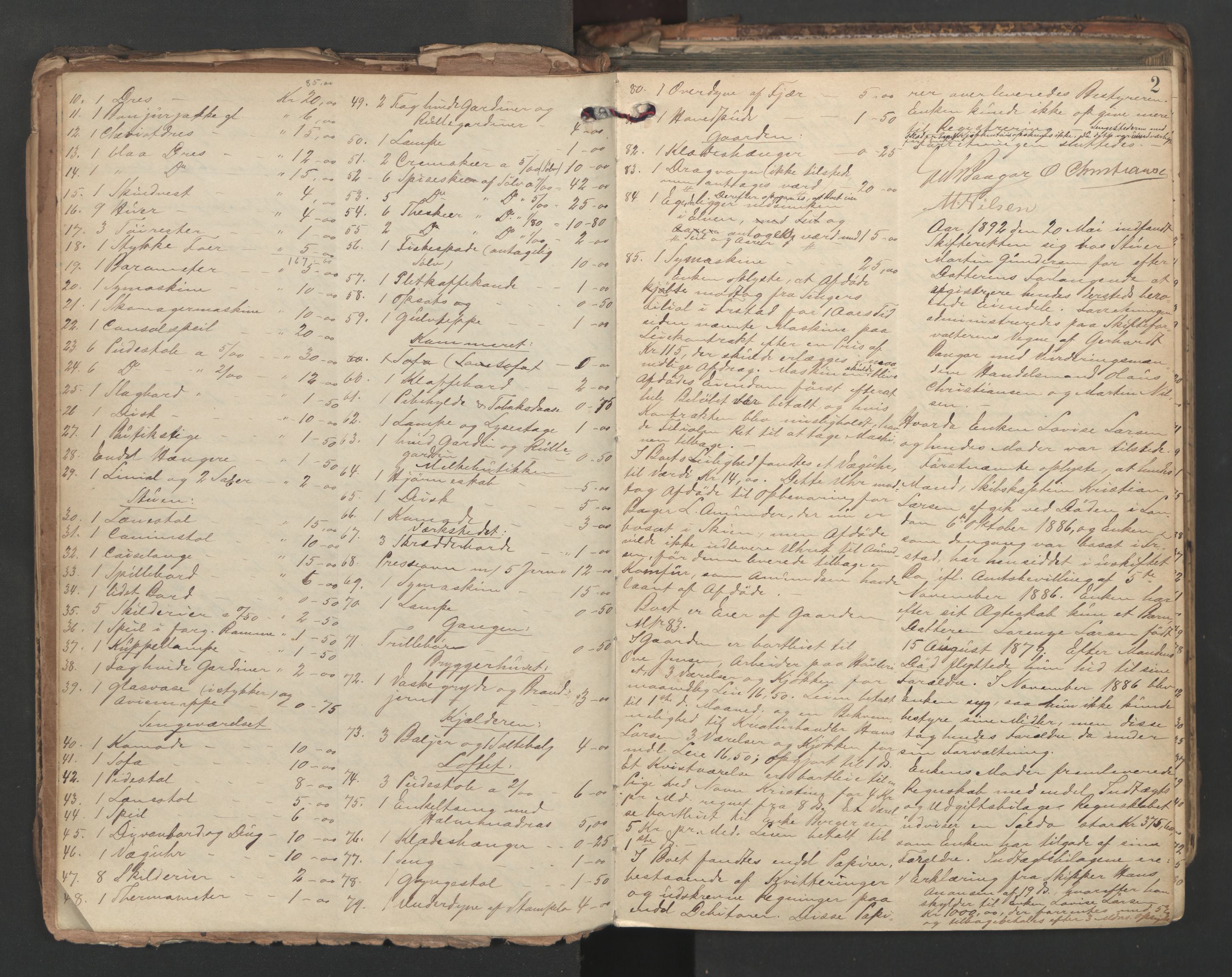 Halden byfogd, AV/SAO-A-10865/H/Hd/L0006: Skifteforhandlingsprotokoll, 1892-1907, p. 1b-2a