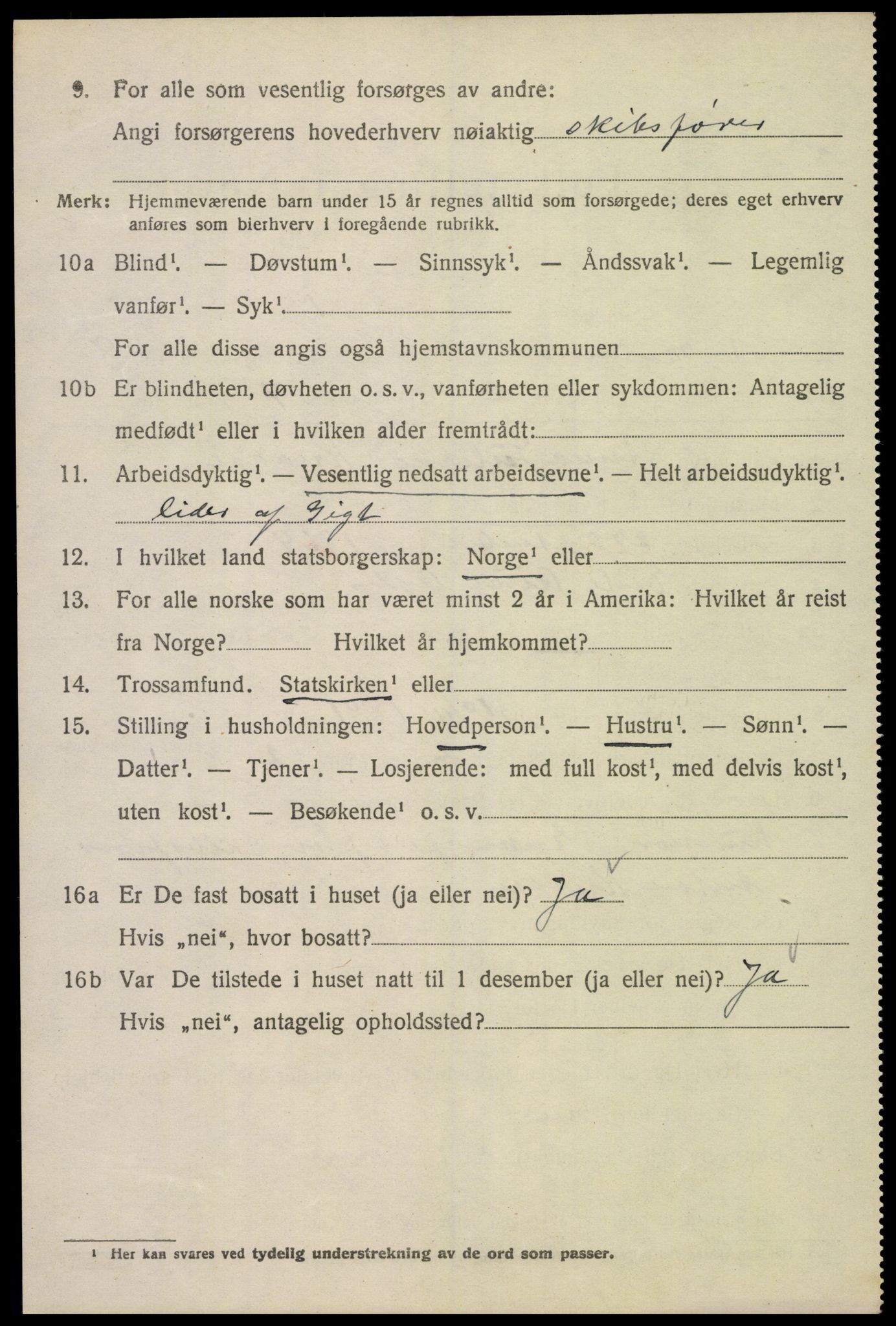 SAK, 1920 census for Vestre Moland, 1920, p. 5226