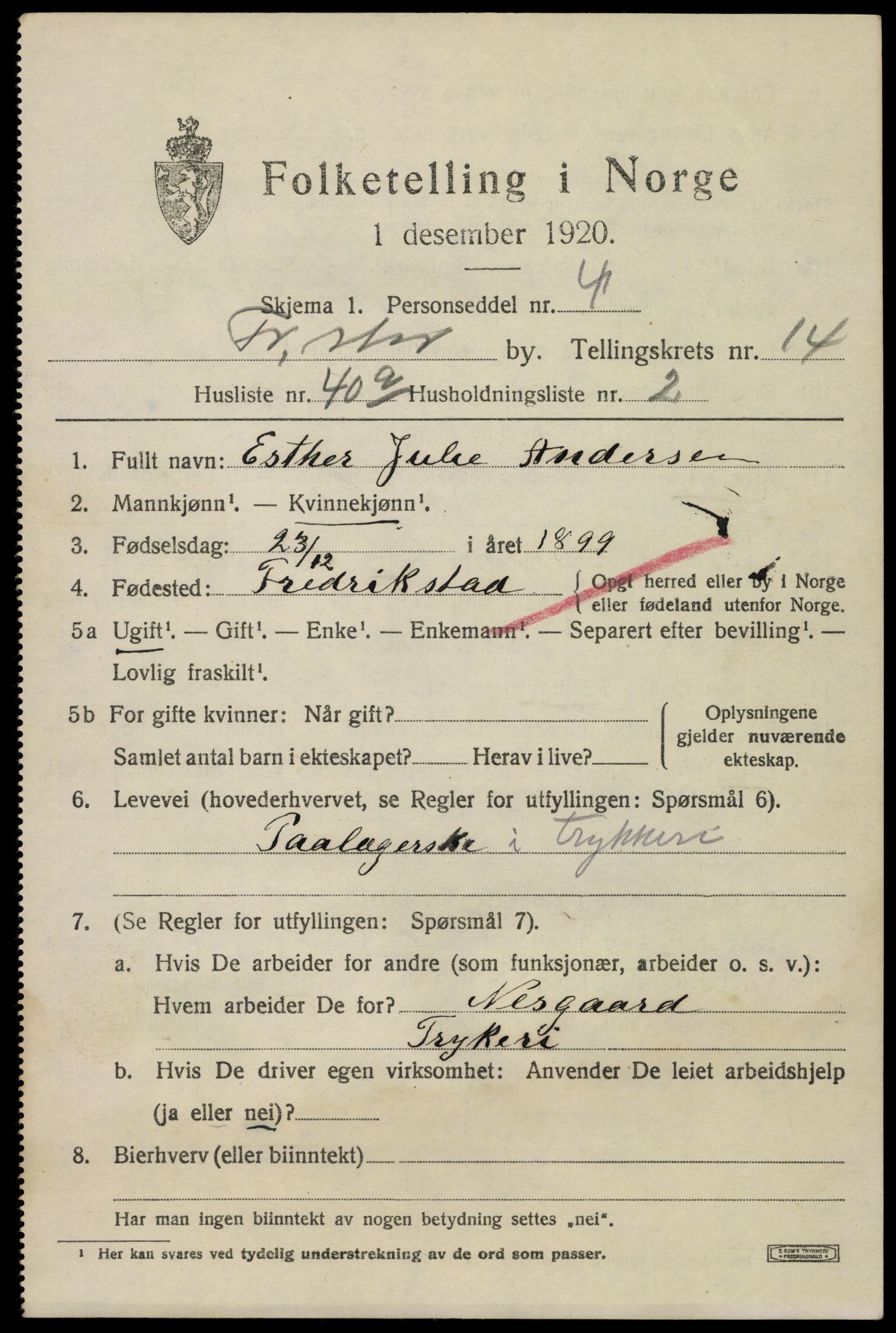 SAO, 1920 census for Fredrikstad, 1920, p. 34027