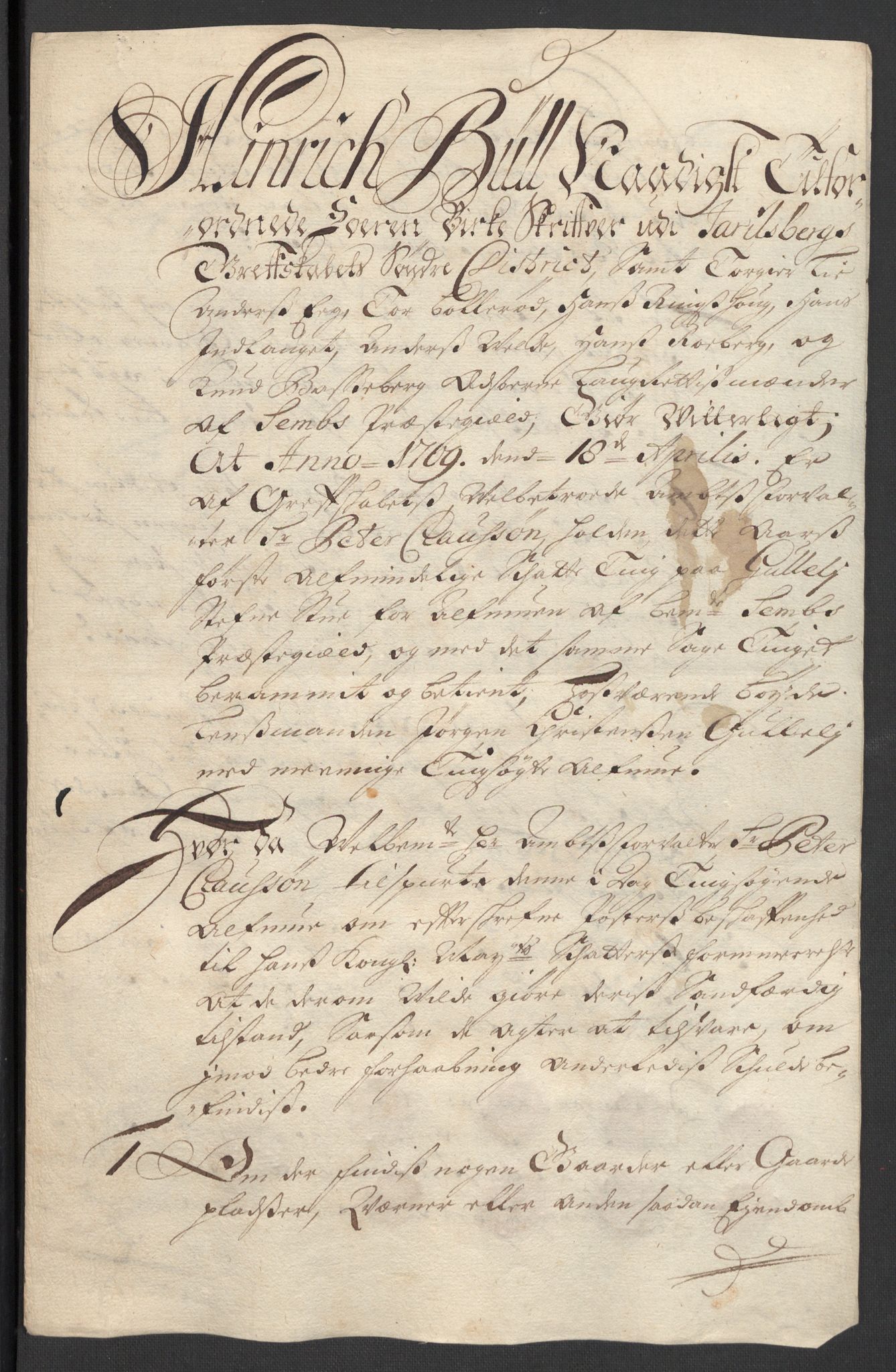 Rentekammeret inntil 1814, Reviderte regnskaper, Fogderegnskap, RA/EA-4092/R32/L1874: Fogderegnskap Jarlsberg grevskap, 1709, p. 155