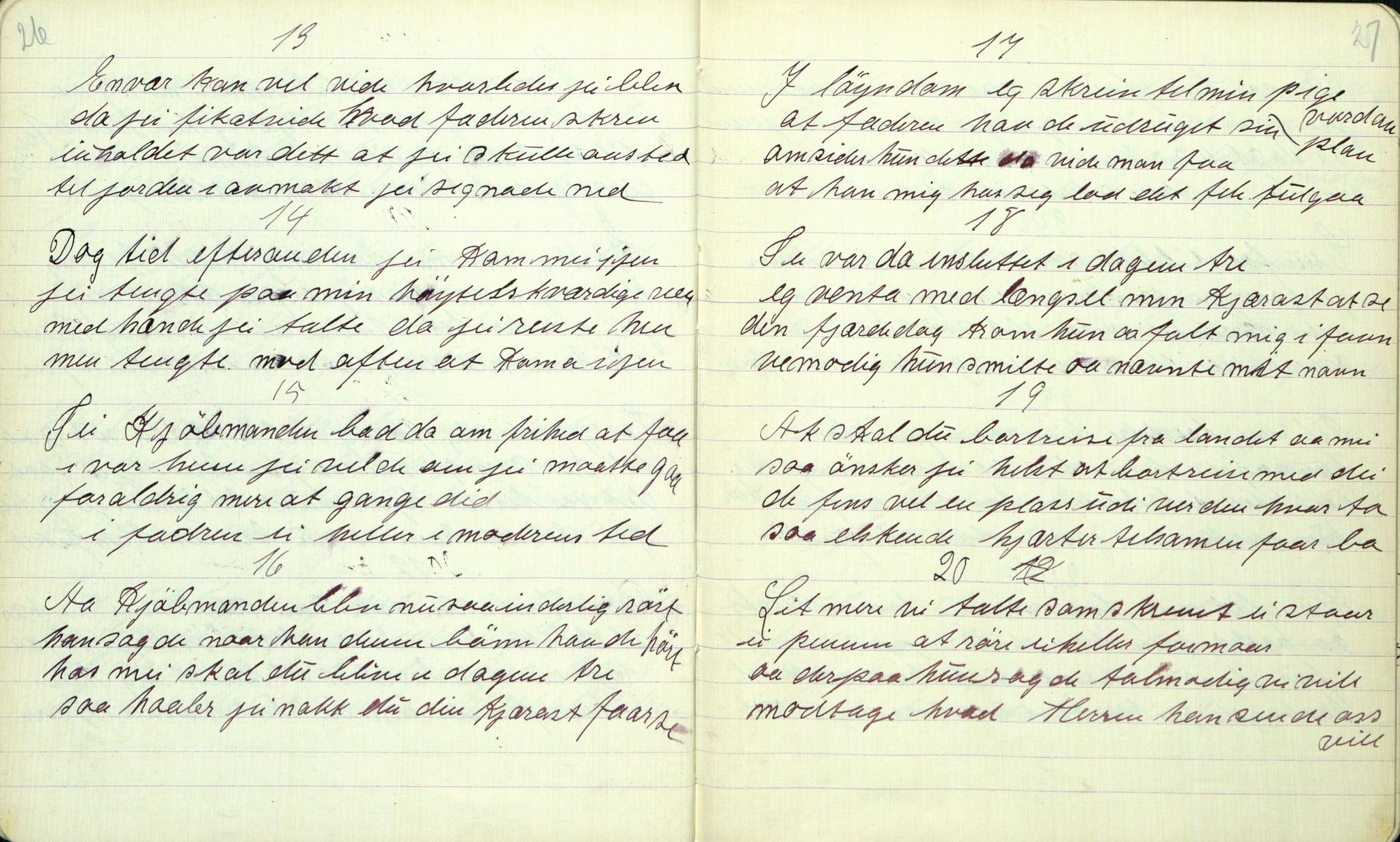 Rikard Berge, TEMU/TGM-A-1003/F/L0003/0031: 061-100 Innholdslister / 90 Uppskriftir. Øyfjøll. Seljord, 1910, p. 26-27