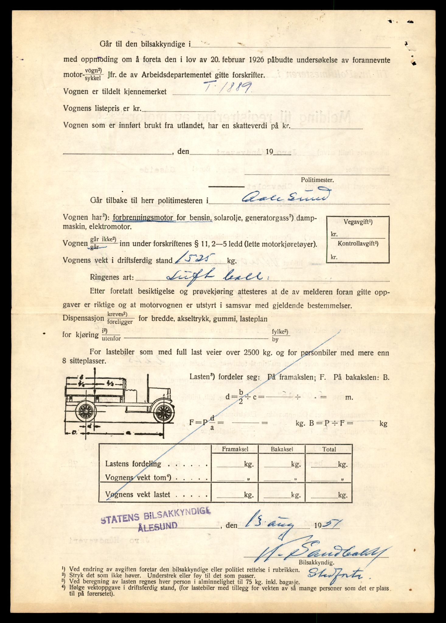 Møre og Romsdal vegkontor - Ålesund trafikkstasjon, AV/SAT-A-4099/F/Fe/L0016: Registreringskort for kjøretøy T 1851 - T 1984, 1927-1998, p. 788