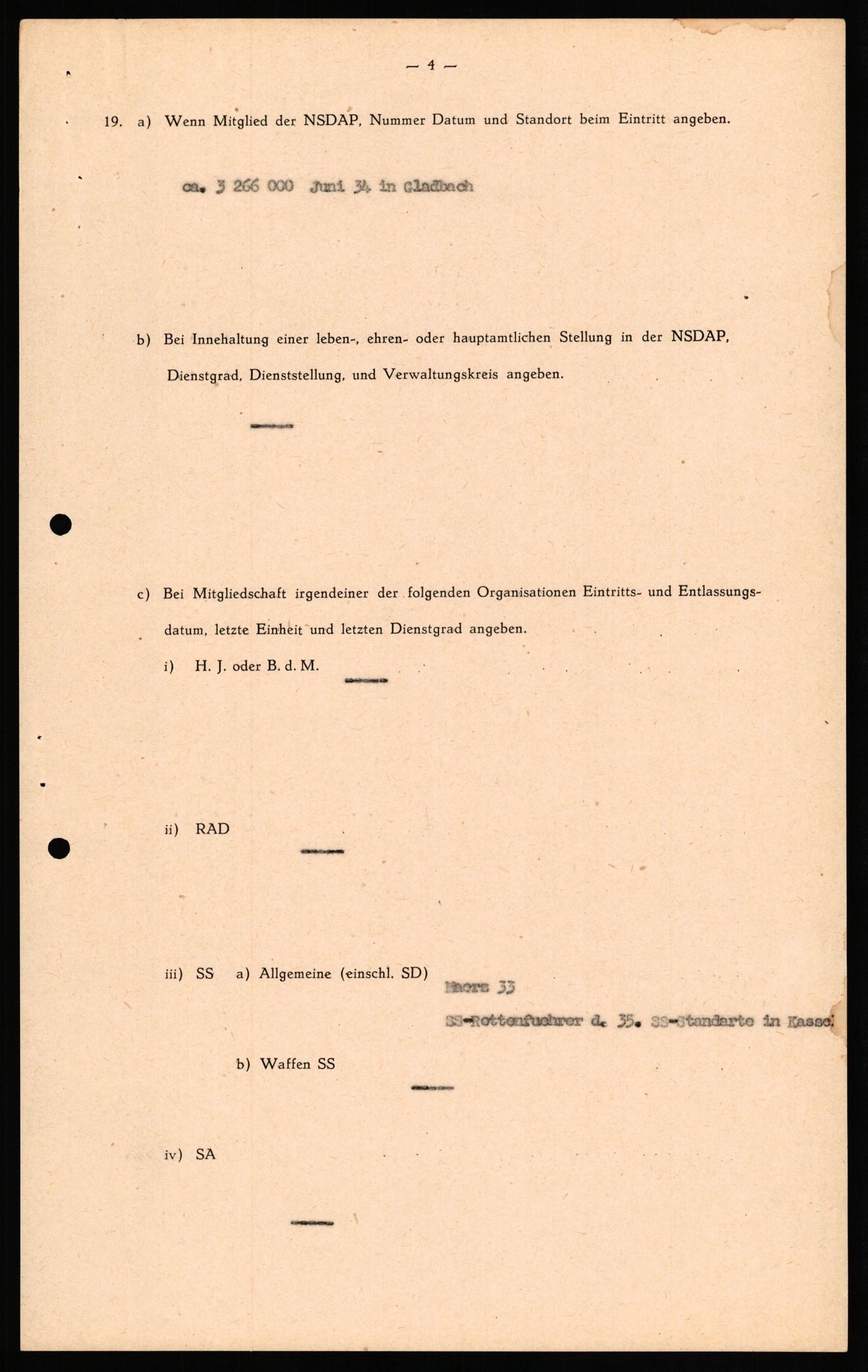 Forsvaret, Forsvarets overkommando II, RA/RAFA-3915/D/Db/L0028: CI Questionaires. Tyske okkupasjonsstyrker i Norge. Tyskere., 1945-1946, p. 263