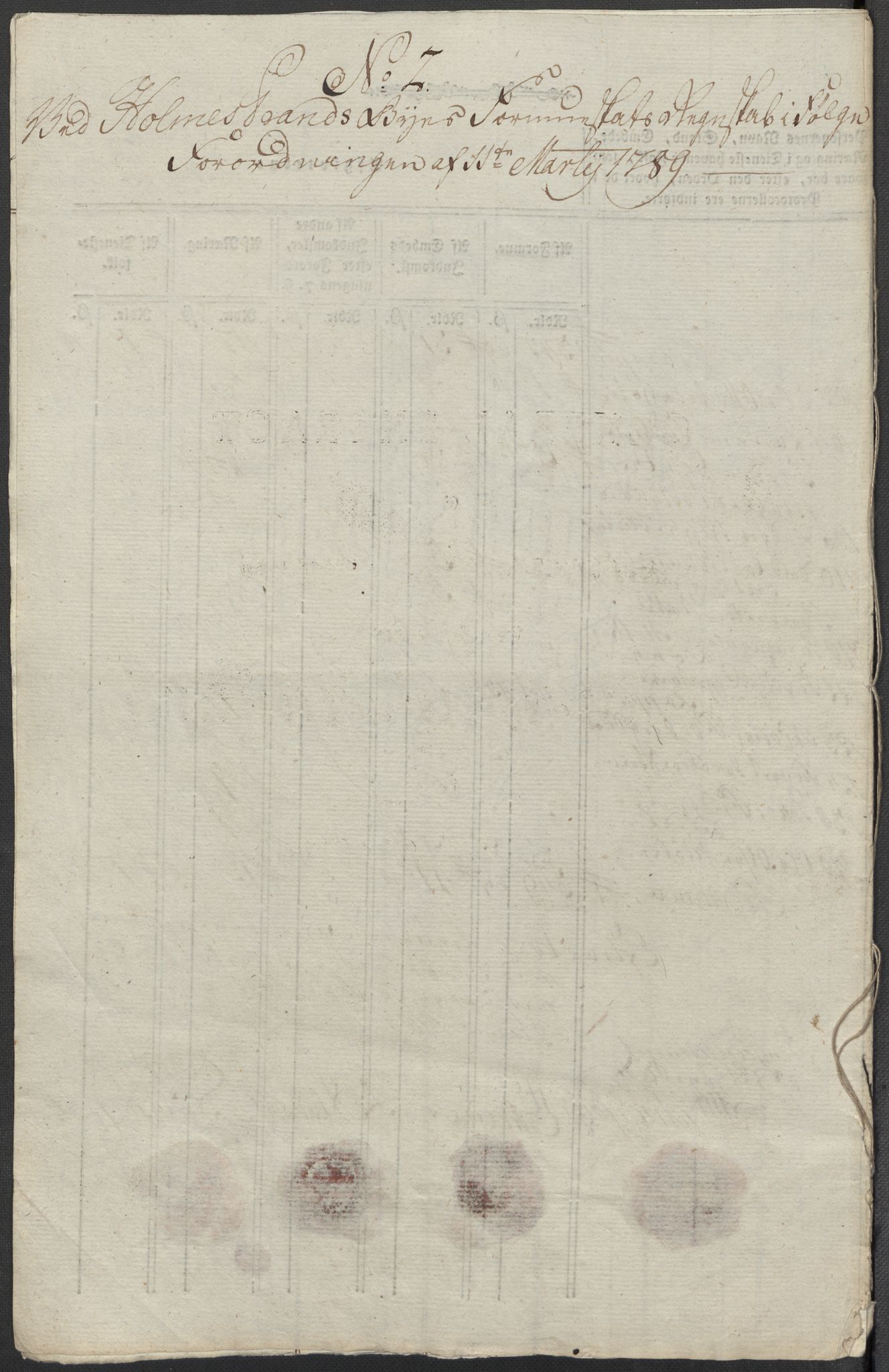 Rentekammeret inntil 1814, Reviderte regnskaper, Mindre regnskaper, AV/RA-EA-4068/Rf/Rfe/L0015: Holmestrand, Idd og Marker fogderi, 1789, p. 28