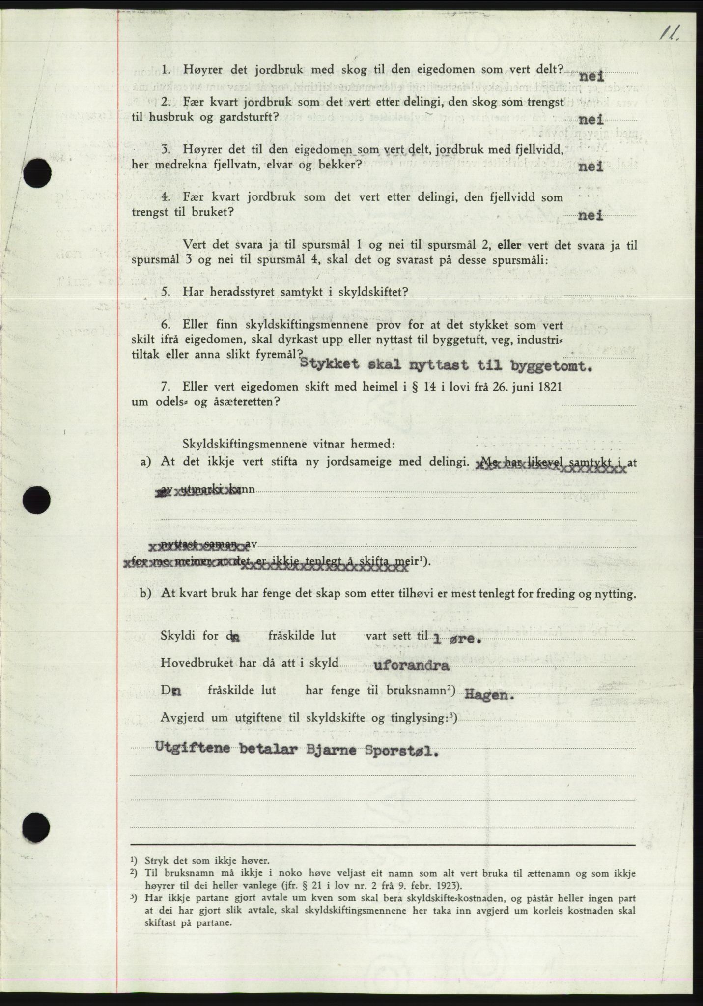 Søre Sunnmøre sorenskriveri, AV/SAT-A-4122/1/2/2C/L0071: Mortgage book no. 65, 1941-1941, Diary no: : 97/1941