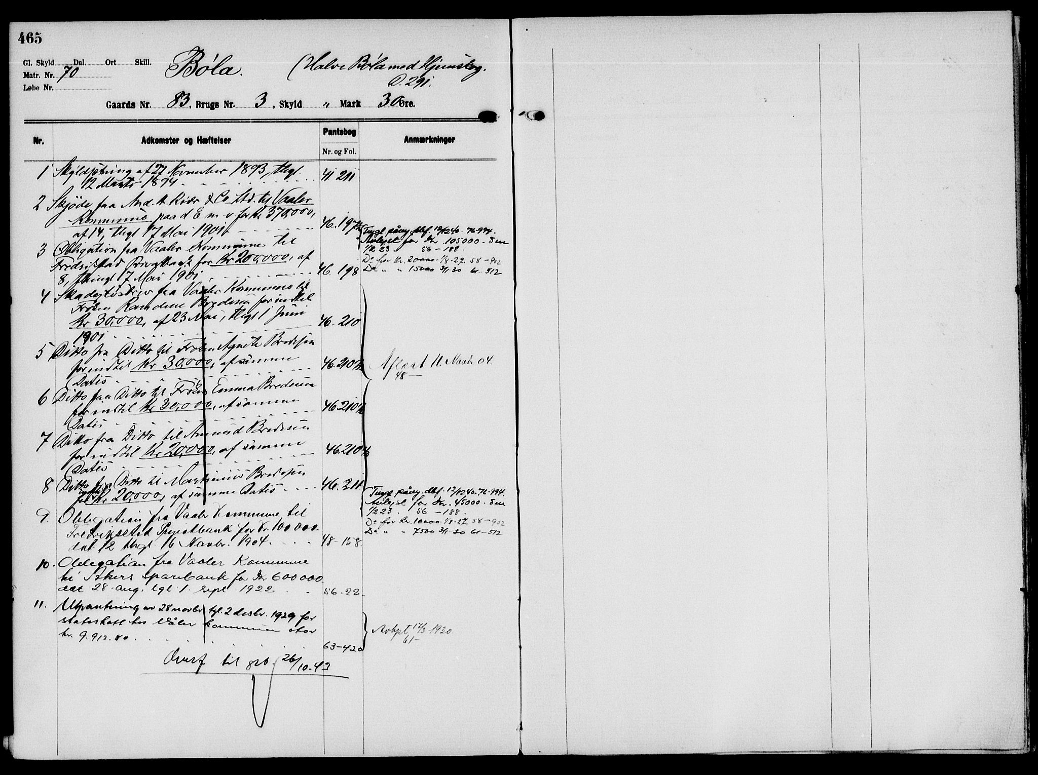 Solør tingrett, AV/SAH-TING-008/H/Ha/Hak/L0006: Mortgage register no. VI, 1900-1935, p. 465