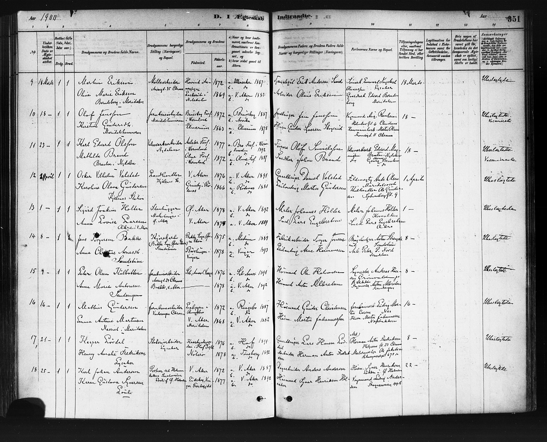Vestre Aker prestekontor Kirkebøker, SAO/A-10025/F/Fa/L0008: Parish register (official) no. 8, 1878-1903, p. 351