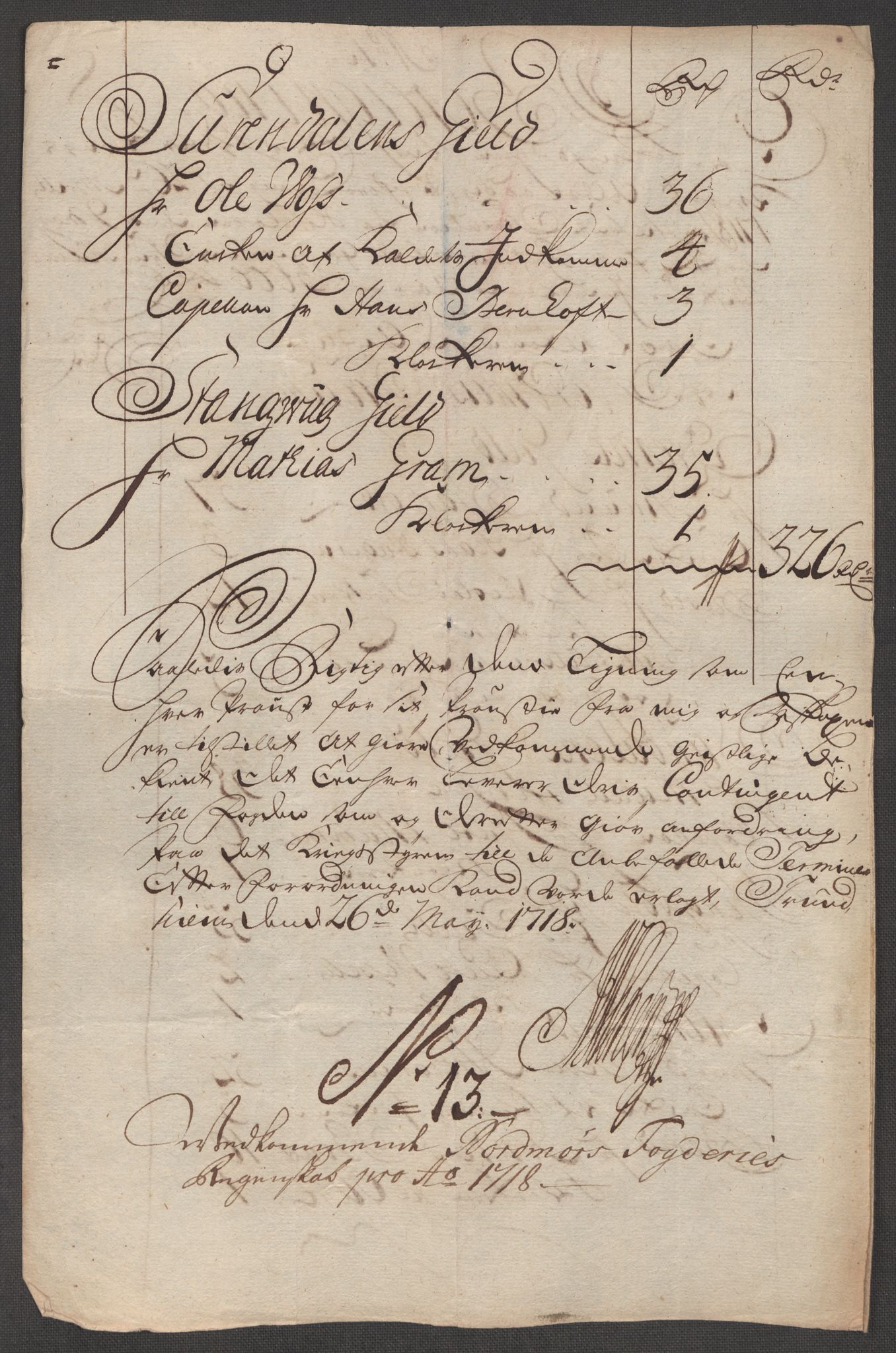 Rentekammeret inntil 1814, Reviderte regnskaper, Fogderegnskap, AV/RA-EA-4092/R56/L3751: Fogderegnskap Nordmøre, 1718, p. 151