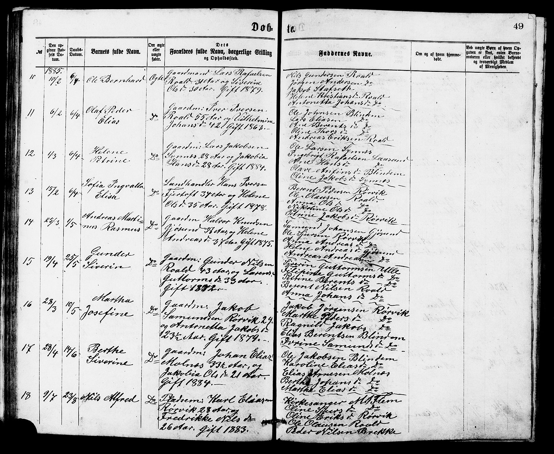 Ministerialprotokoller, klokkerbøker og fødselsregistre - Møre og Romsdal, SAT/A-1454/537/L0521: Parish register (copy) no. 537C02, 1869-1888, p. 49