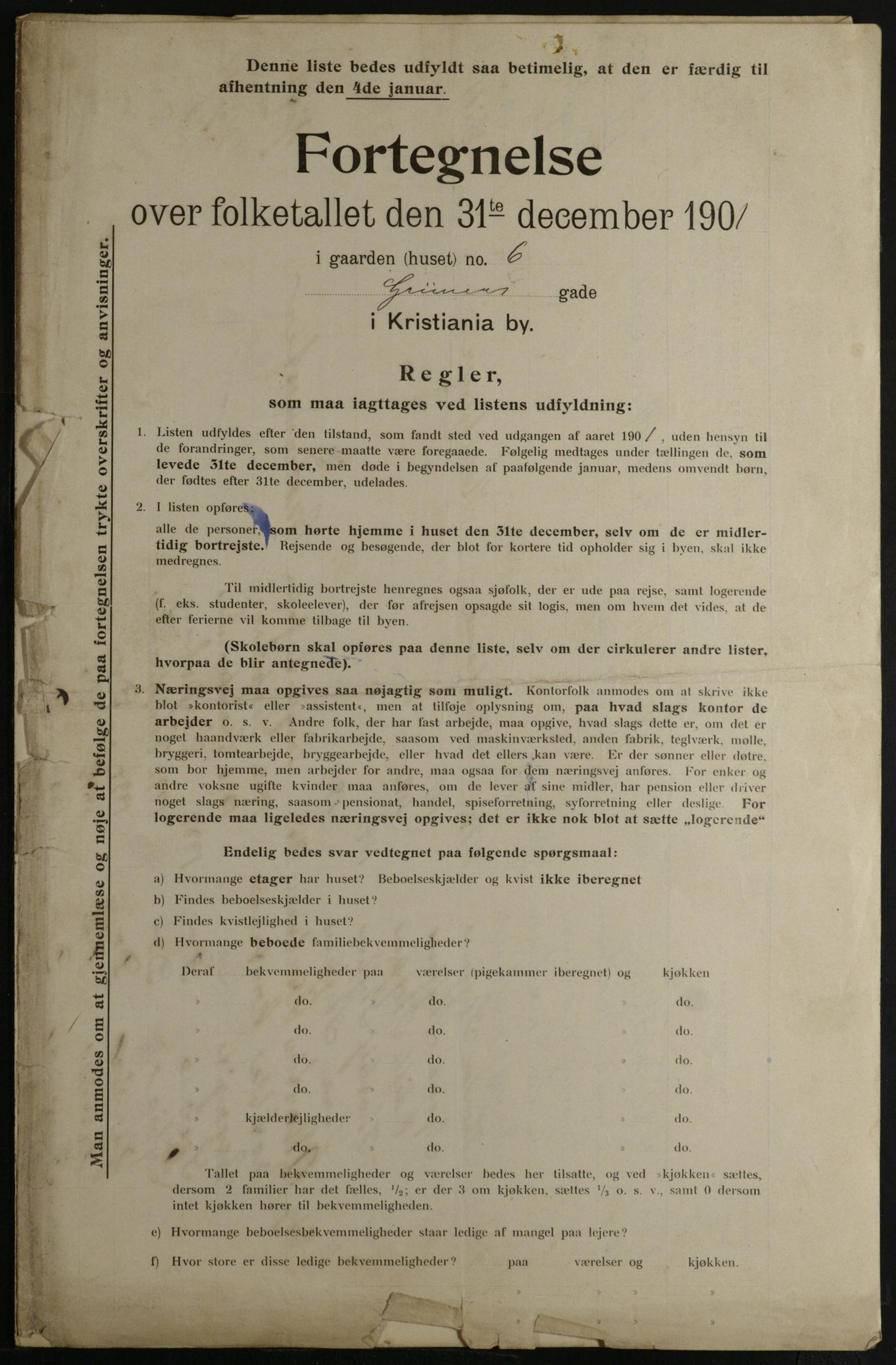 OBA, Municipal Census 1901 for Kristiania, 1901, p. 4997