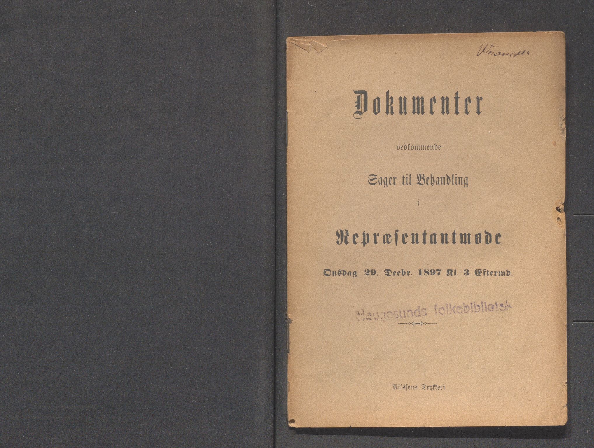 Haugesund kommune - Formannskapet og Bystyret, IKAR/A-740/A/Abb/L0001: Bystyreforhandlinger, 1889-1907, p. 207